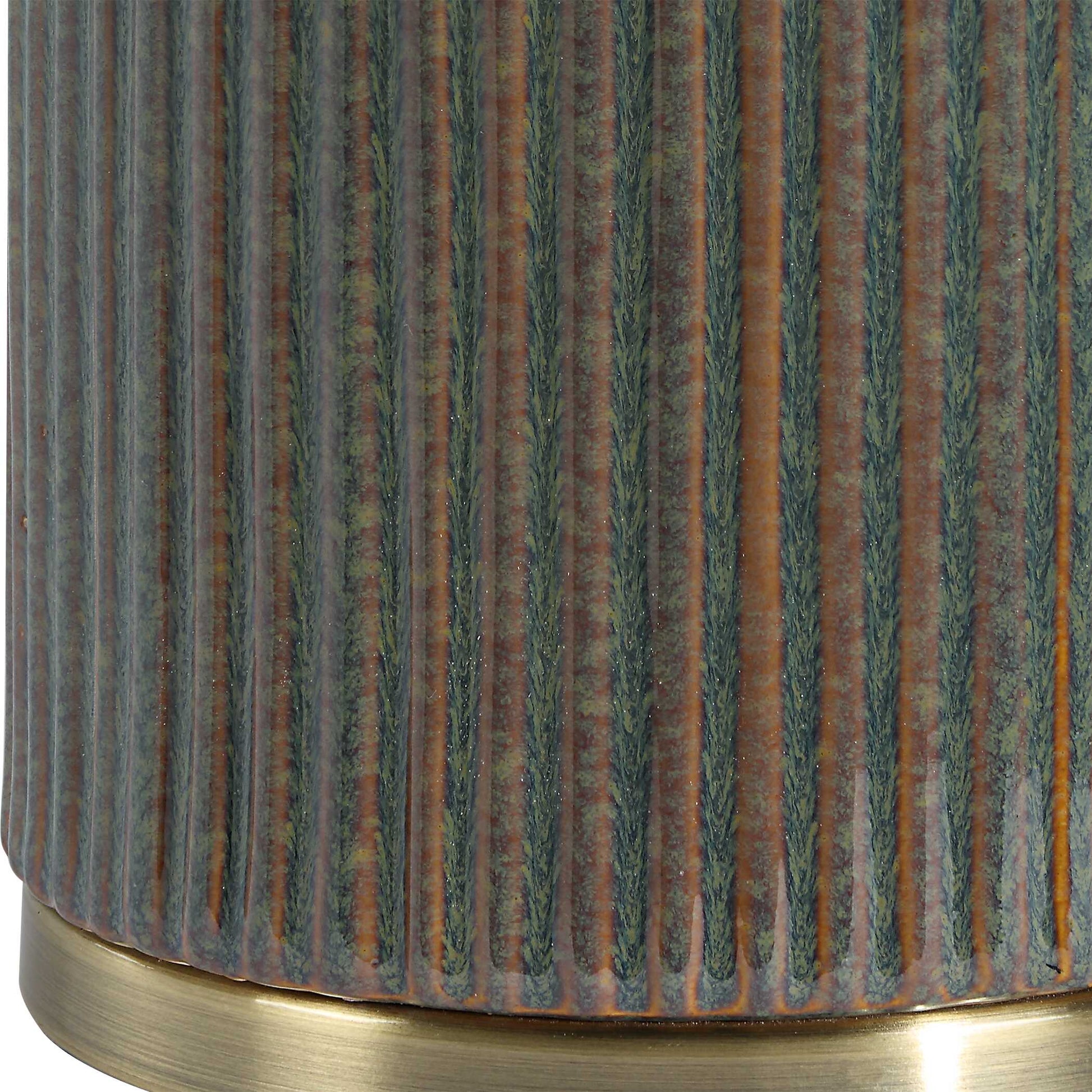 Bellworth Round Green Ceramic Table Lamp