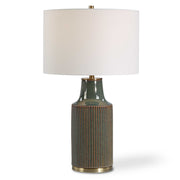 Bellworth Round Green Ceramic Table Lamp