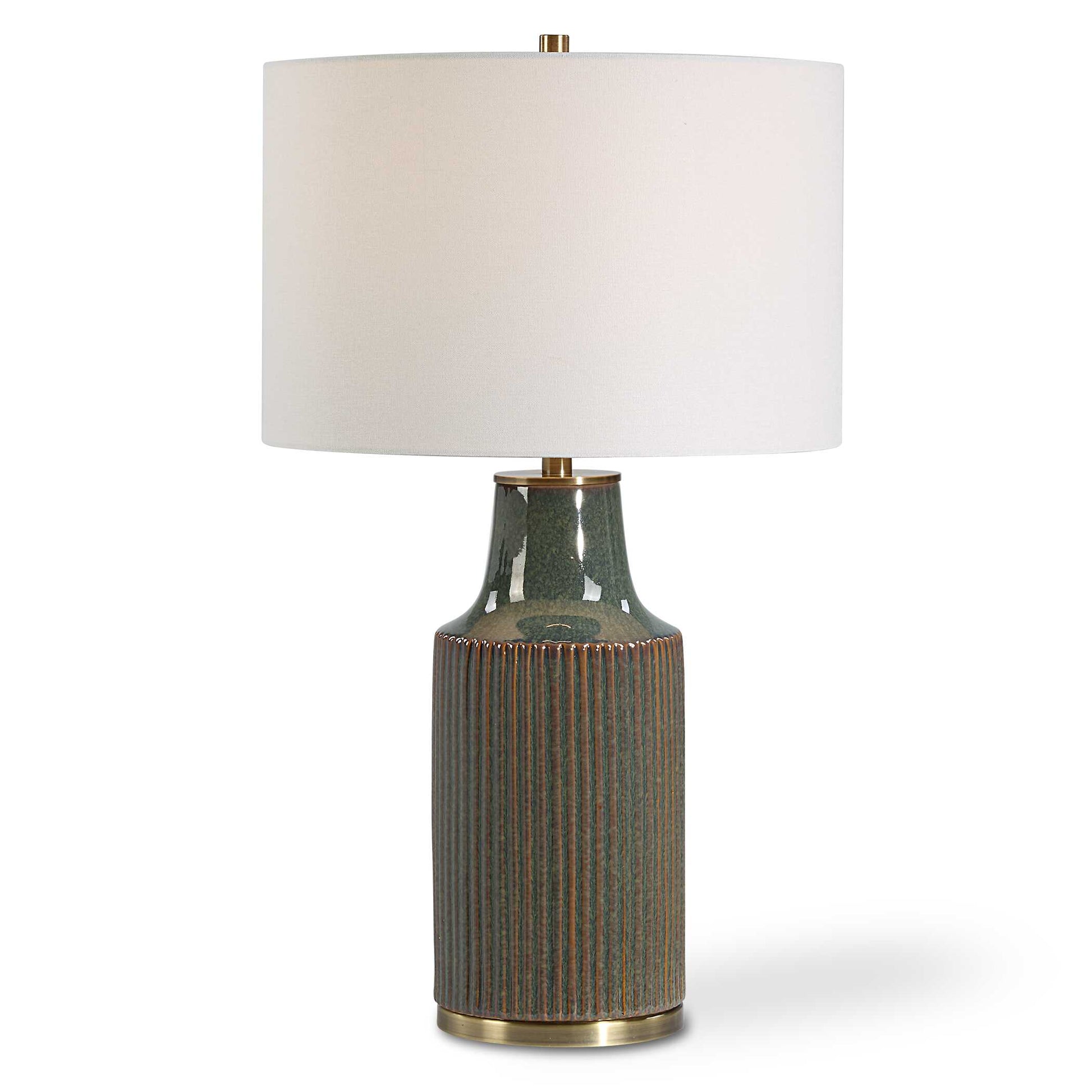 Bellworth Round Green Ceramic Table Lamp