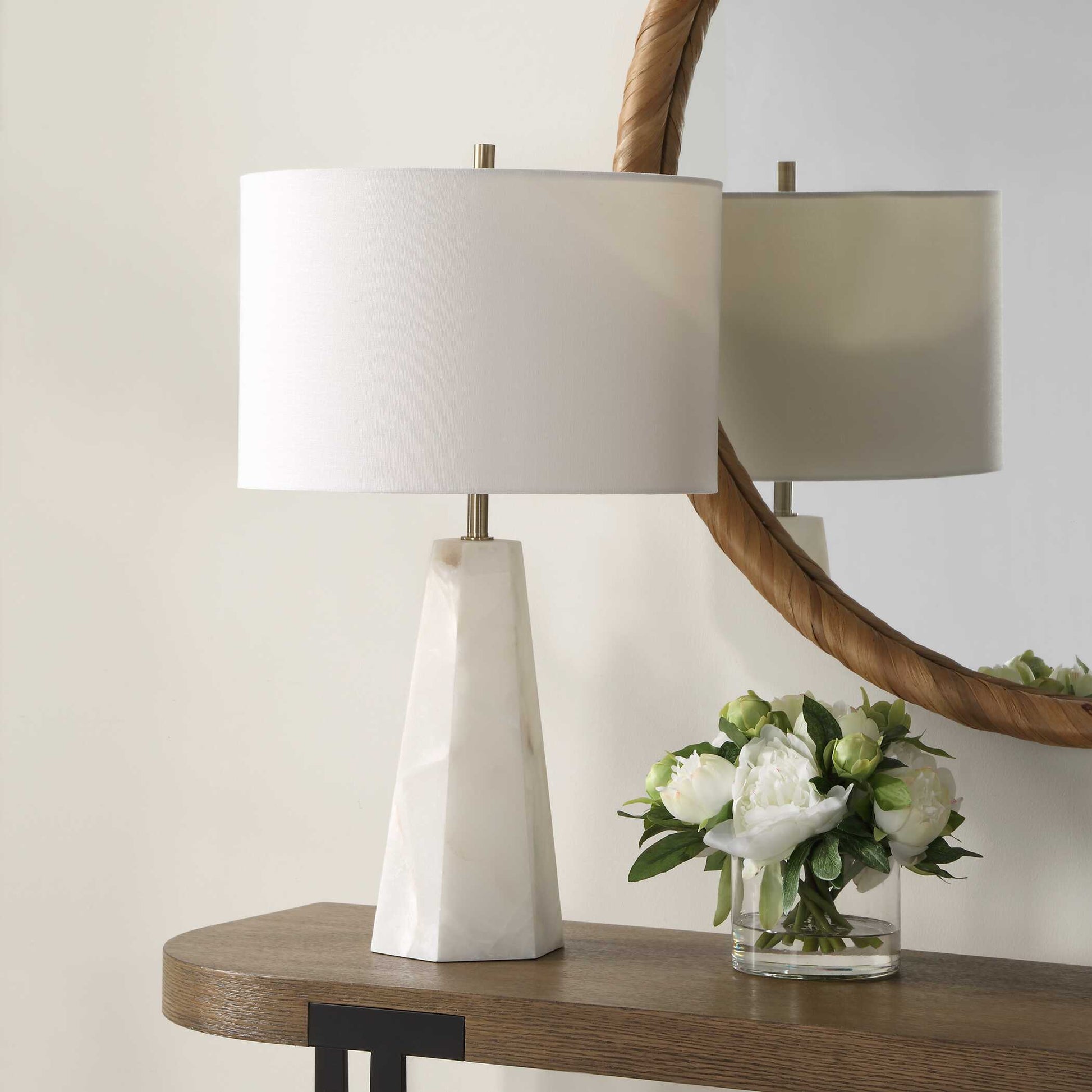 Edgemont Cream Marble Table Lamp