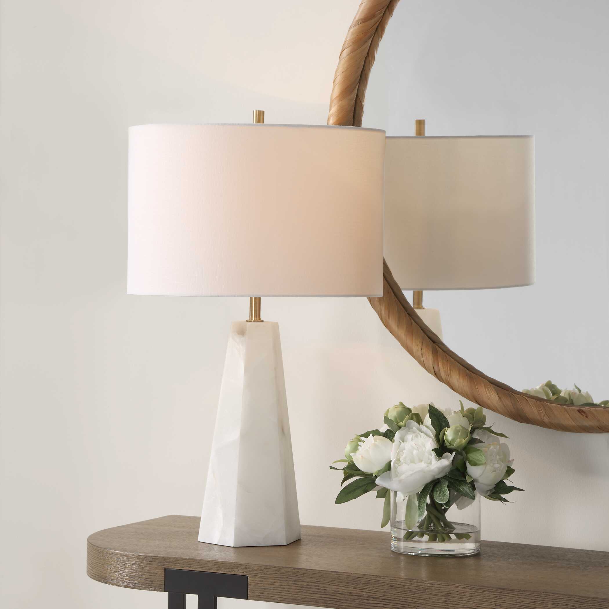 Edgemont Cream Marble Table Lamp