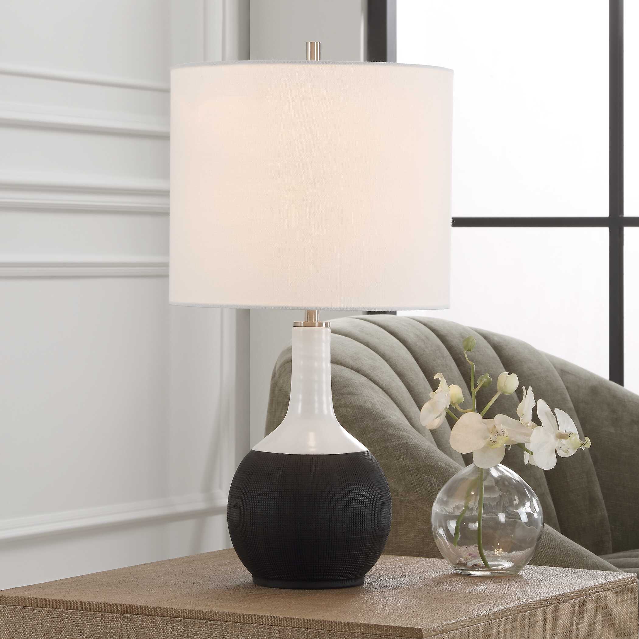 Charnwood Round Matte Black Table Lamp