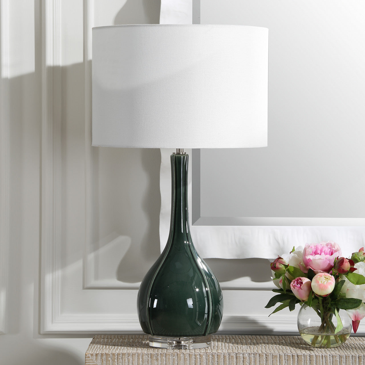 Uttermost Essex Green Glass Table Lamp