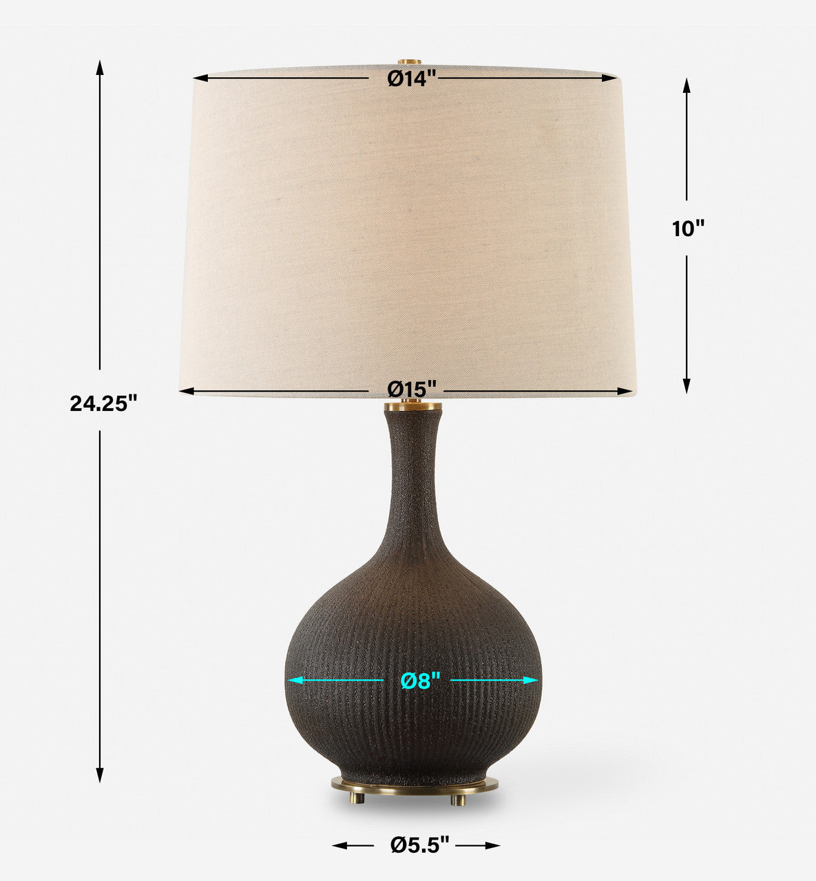 Uttermost Rimini Black Glaze Table Lamp