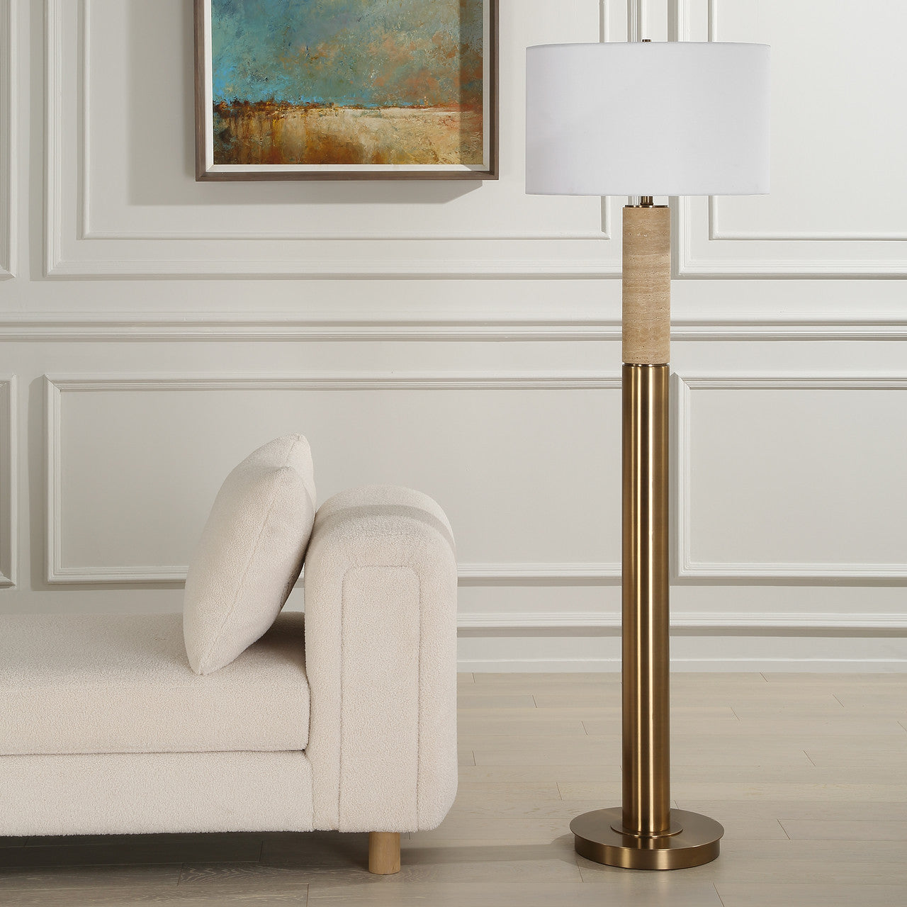 Uttermost Knox Travertine Floor Lamp