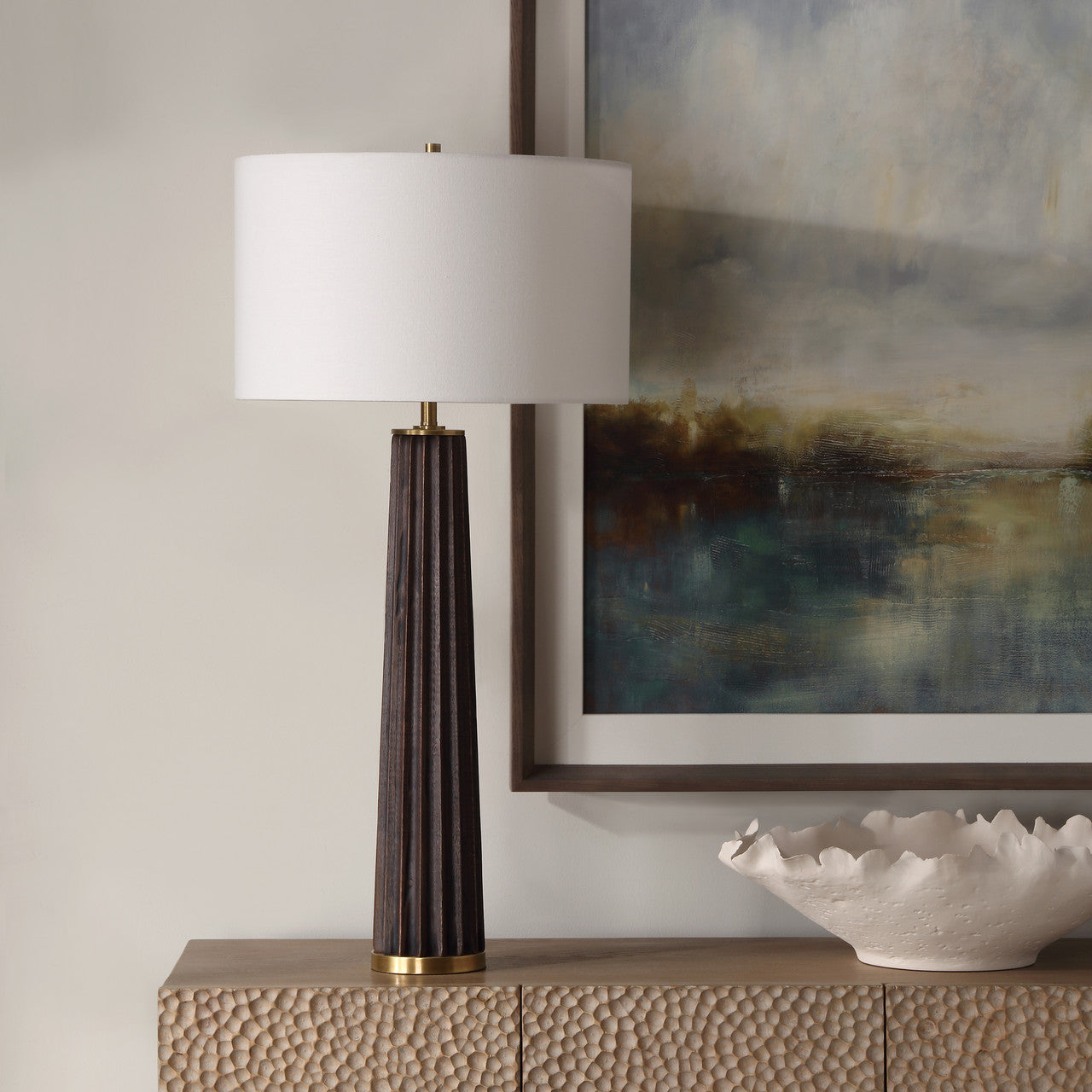 Uttermost Forage Dark Scalloped Table Lamp