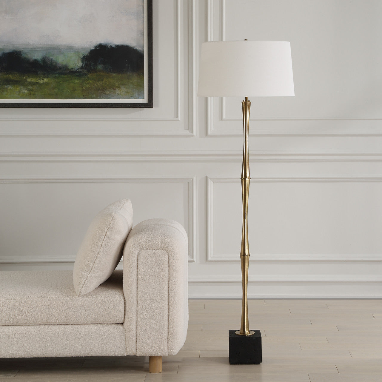 Uttermost Shino Antique Brass Floor Lamp