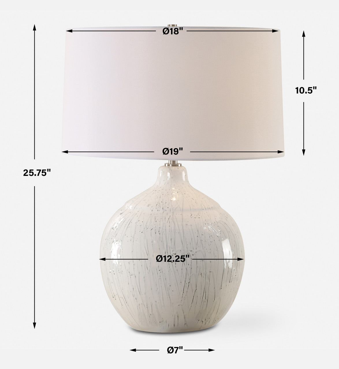 Uttermost Dribble White Glaze Table Lamp
