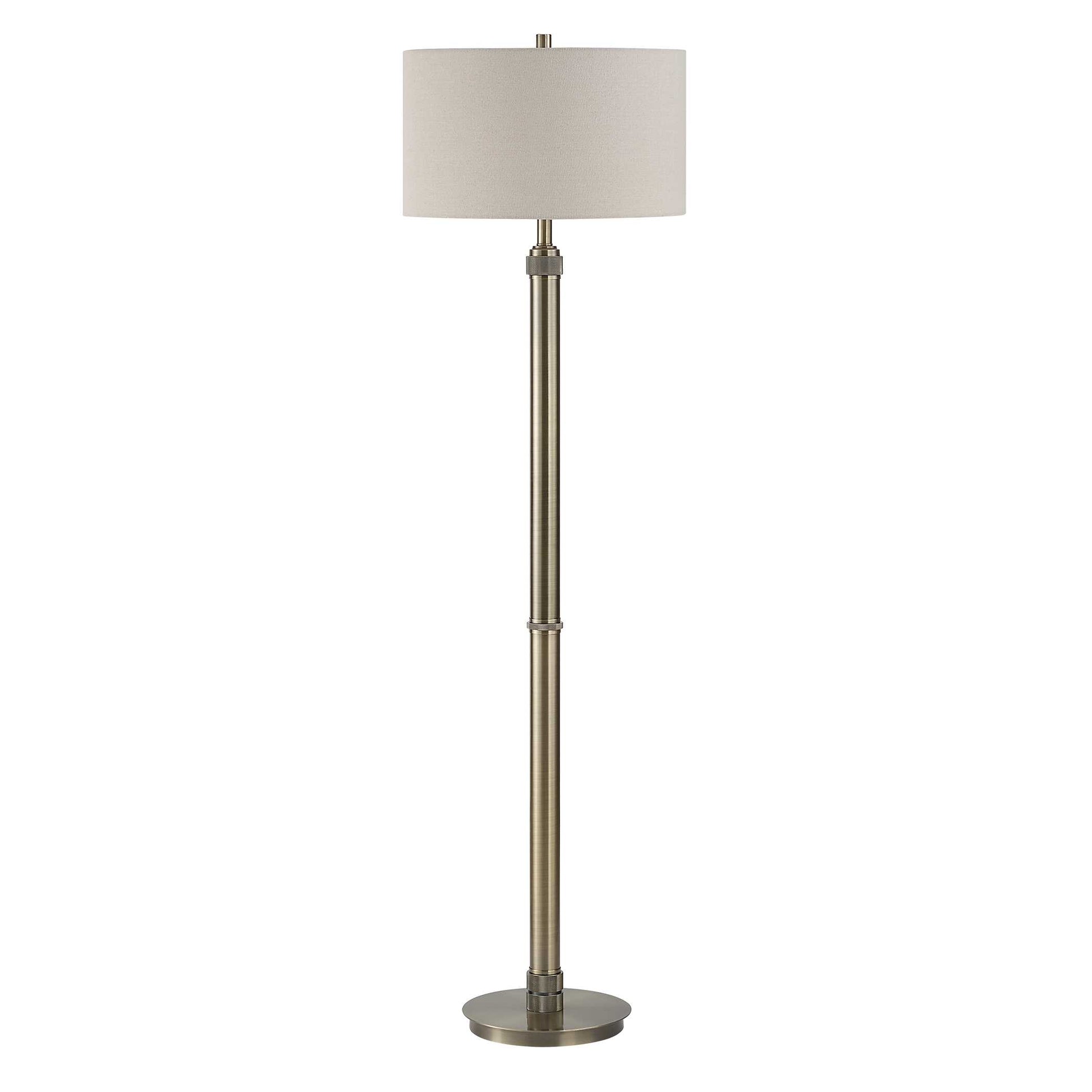 Ingleby Round Antique Brass Floor Lamp