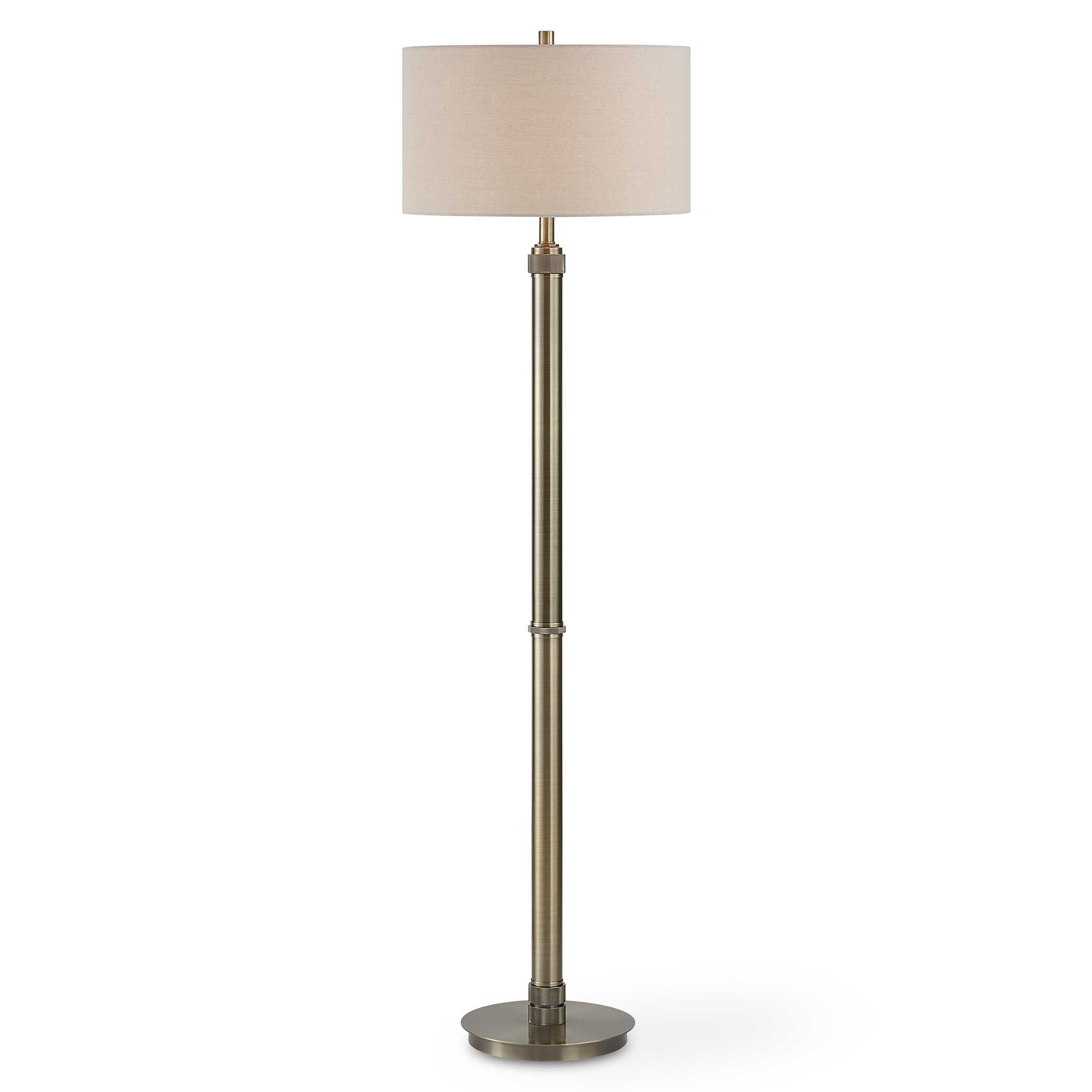 Ingleby Round Antique Brass Floor Lamp