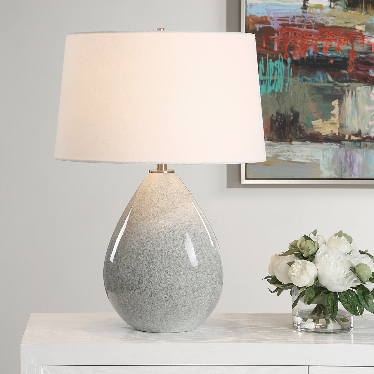 Uttermost Moray Gray Glaze Table Lamp
