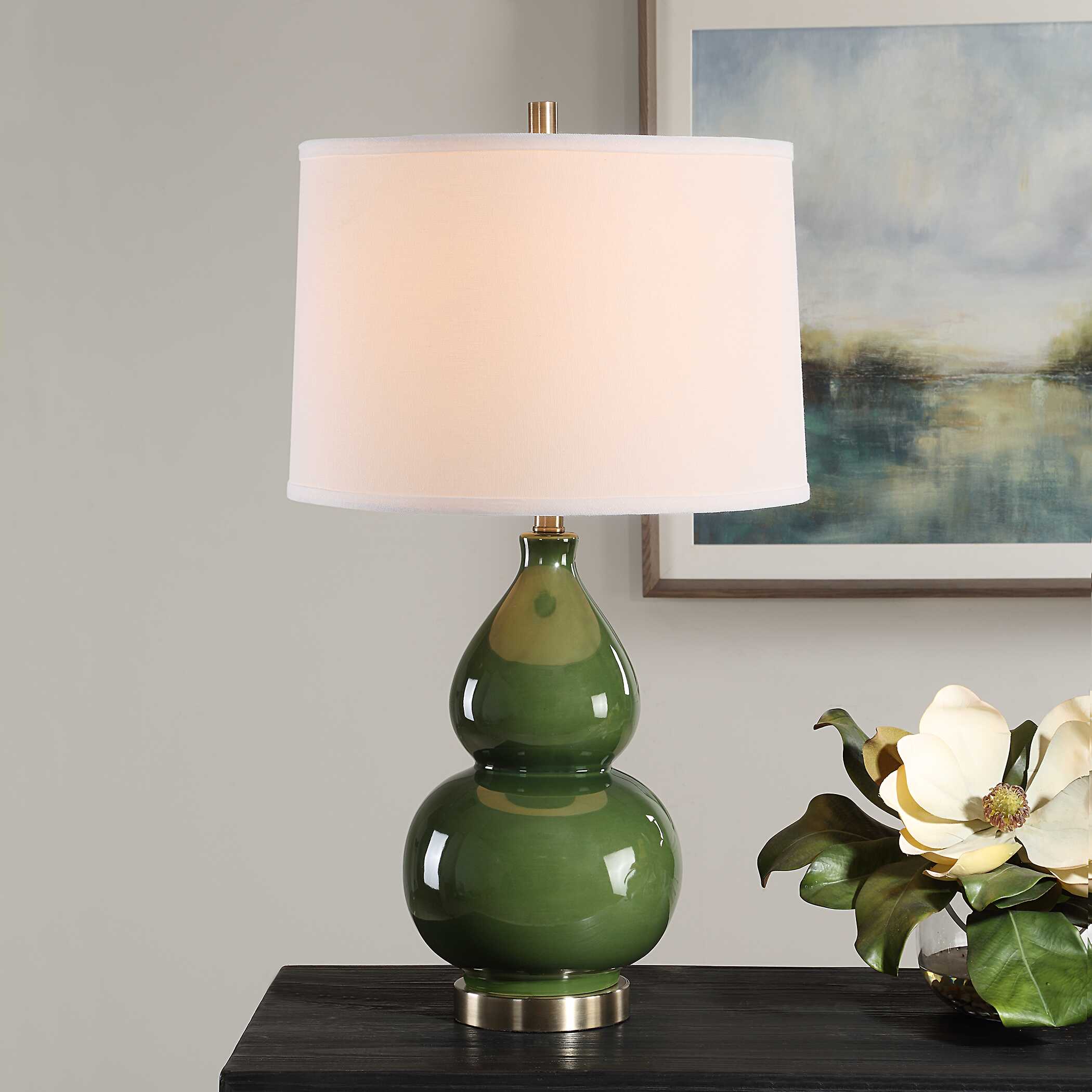 Junipero Green Ceramic Table Lamp