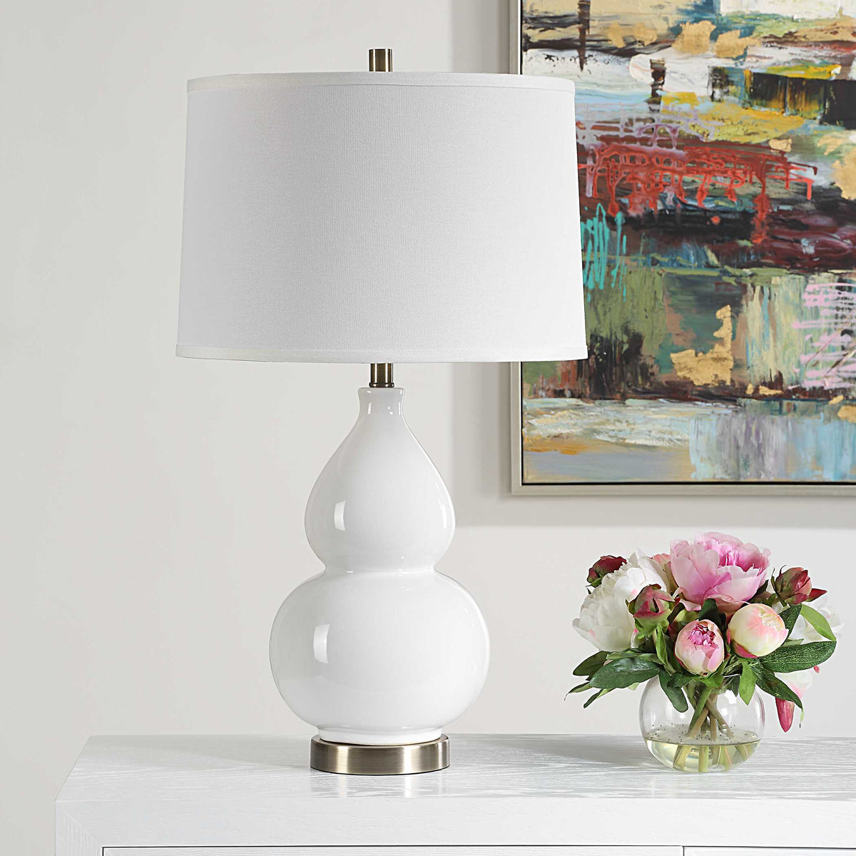 Lochwood White Ceramic Table Lamp