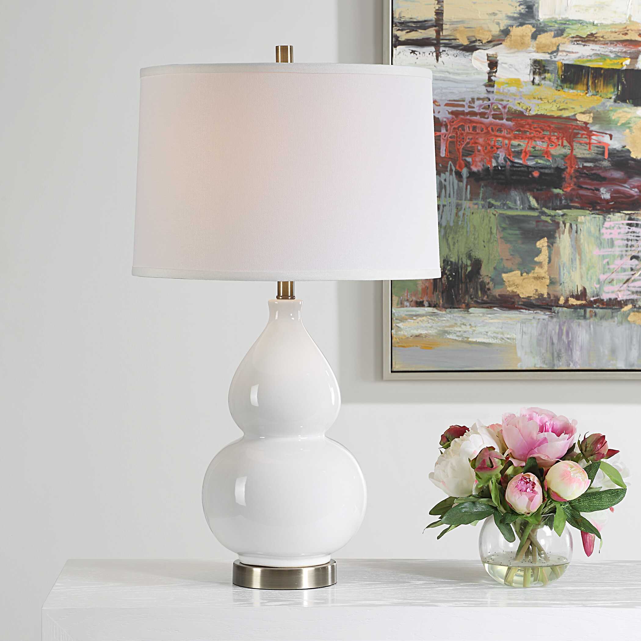 Lochwood White Ceramic Table Lamp