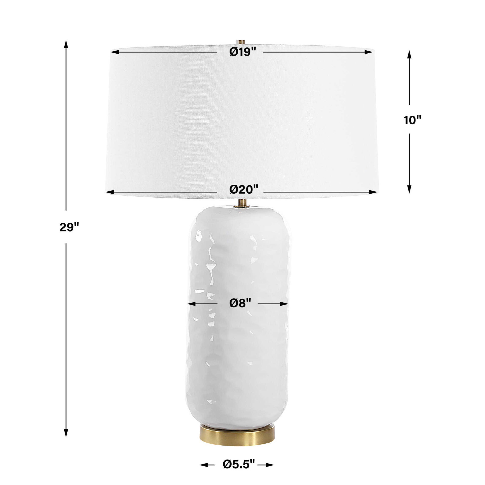 Uttermost Iona White Glaze Table Lamp