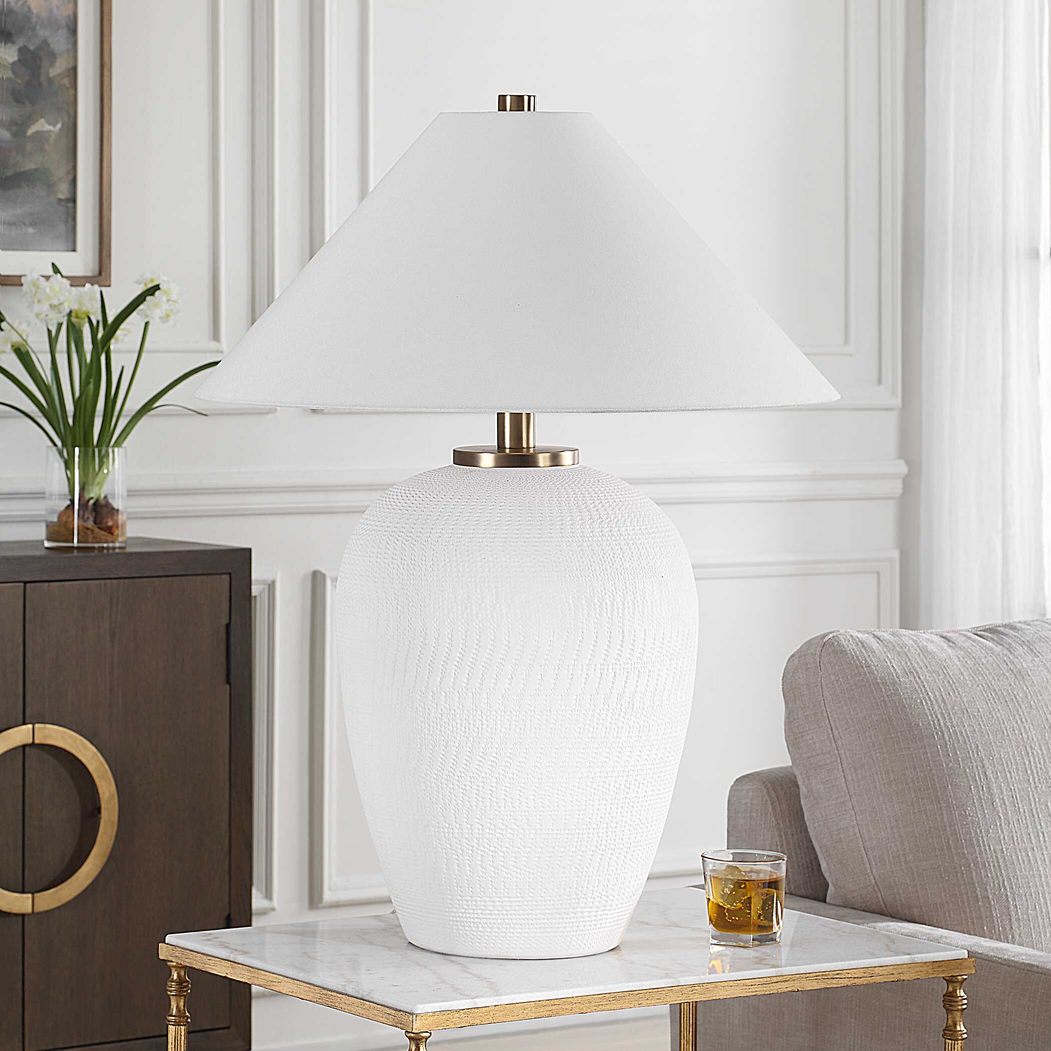 Uttermost Merriton Matt White Table Lamp