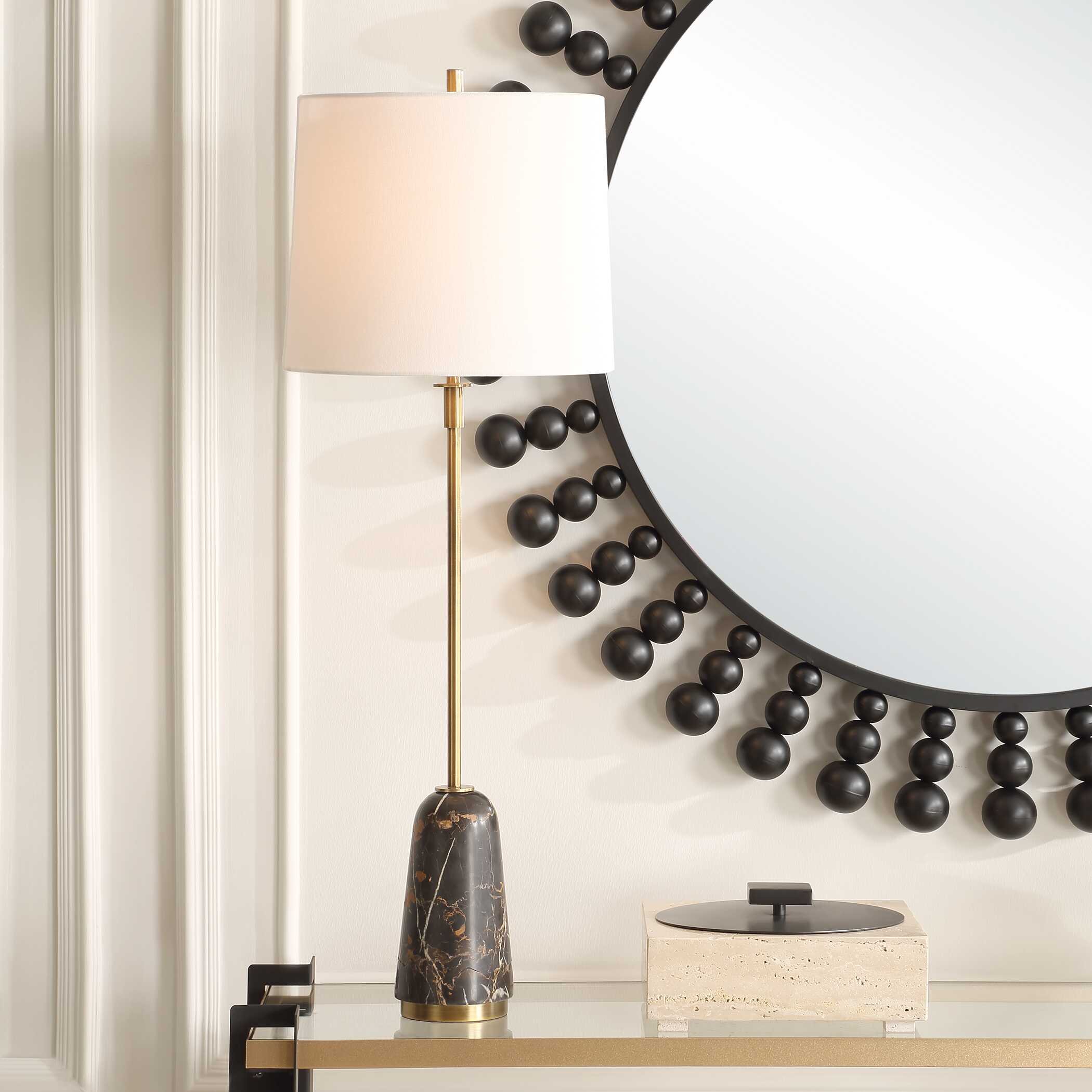 Uttermost Jenson Black Marble Buffet Lamp