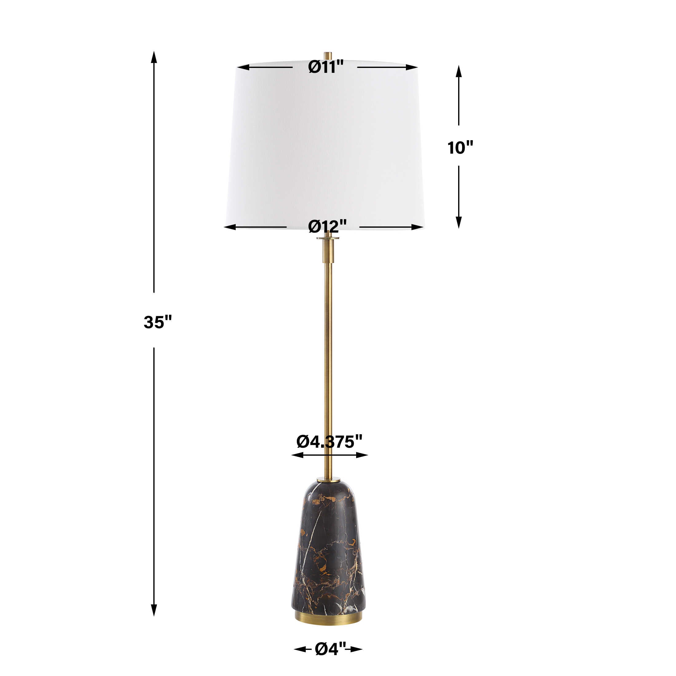 Uttermost Jenson Black Marble Buffet Lamp