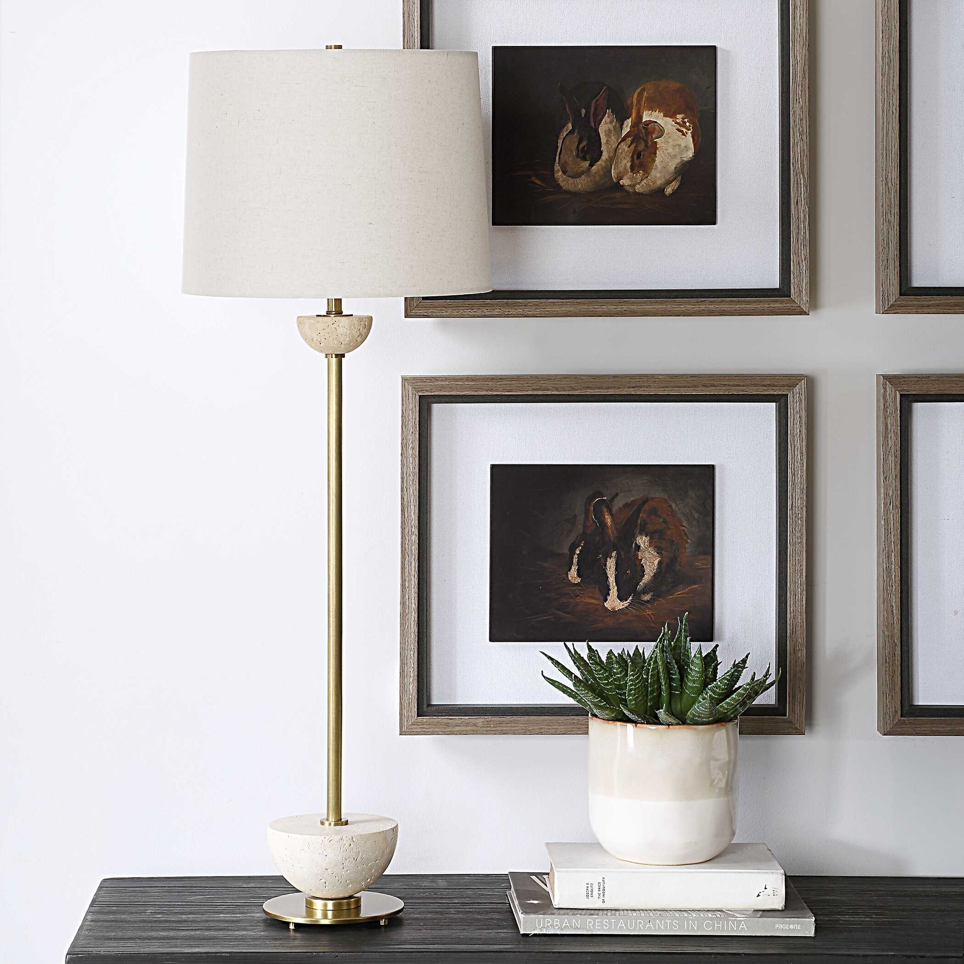 Uttermost Hemisphere Brass Buffet Lamp