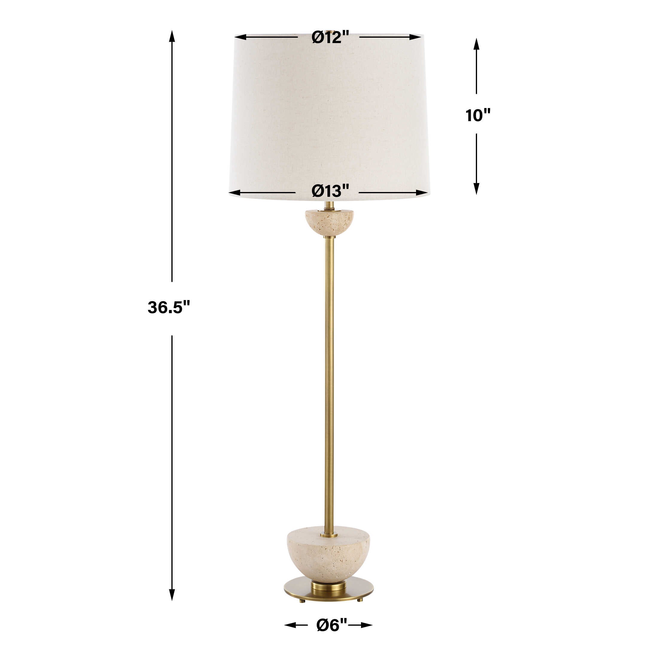 Uttermost Hemisphere Brass Buffet Lamp