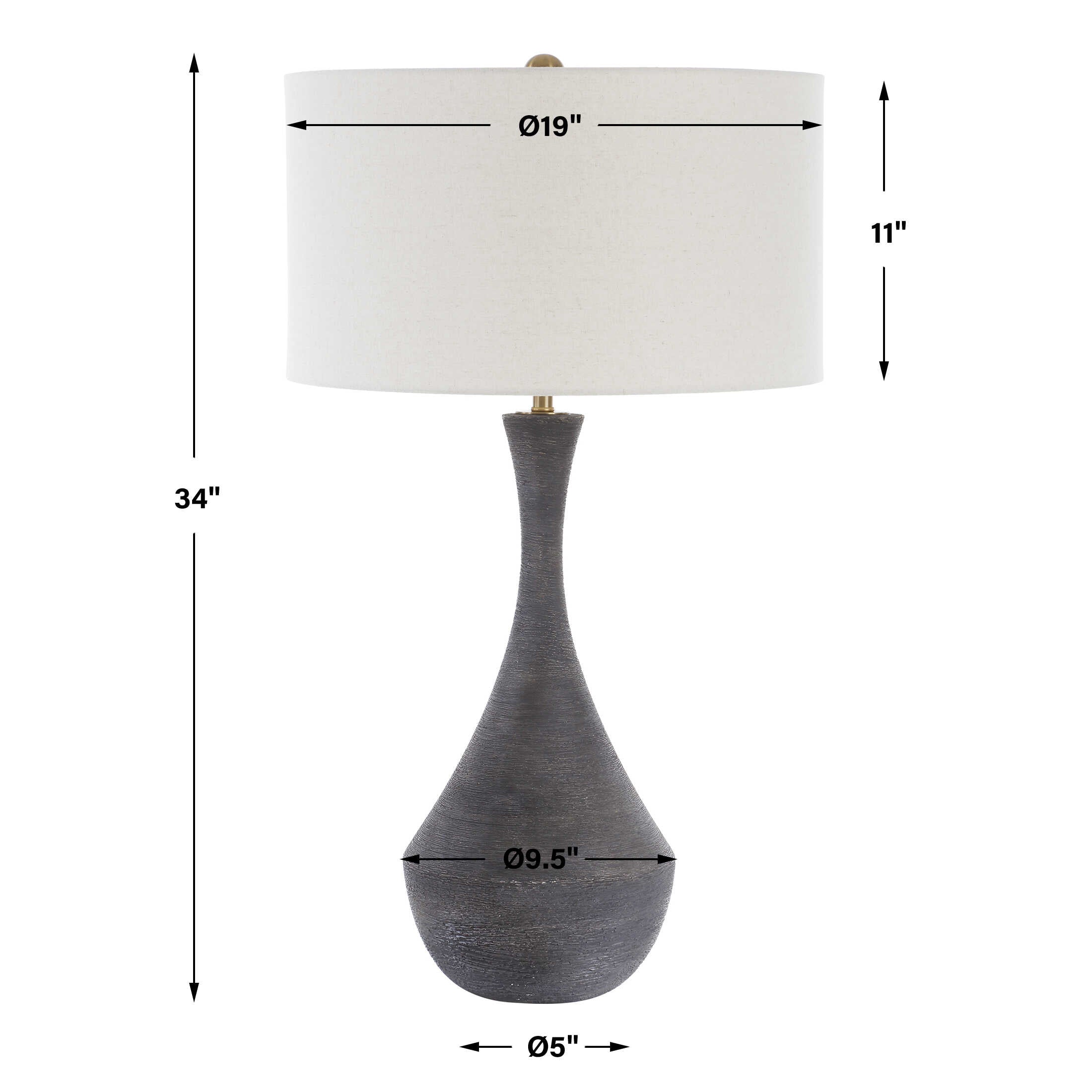 Uttermost Helston Dark Charcoal Table Lamp