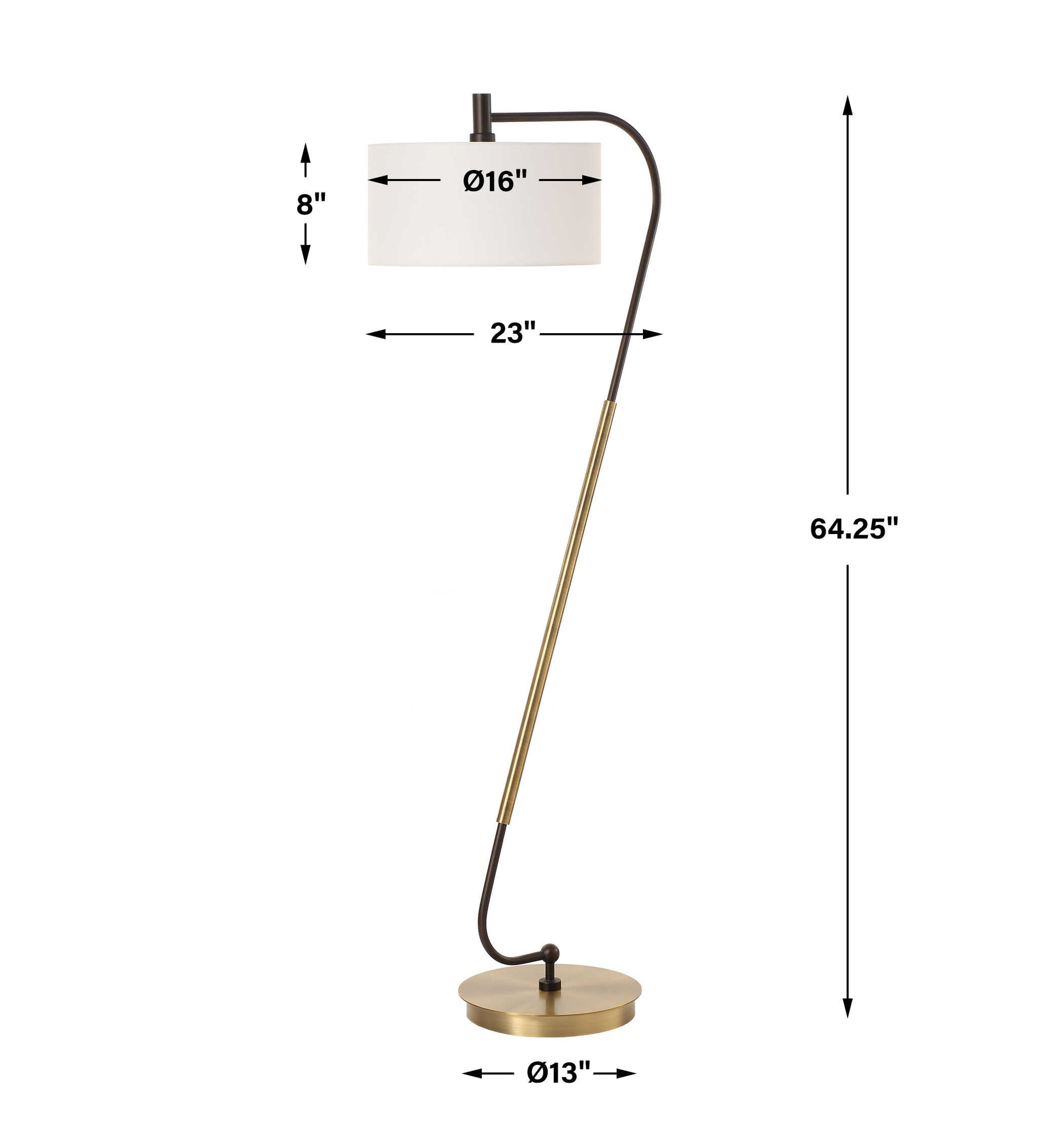 Uttermost Irwin Curved Brass Floor Lamp