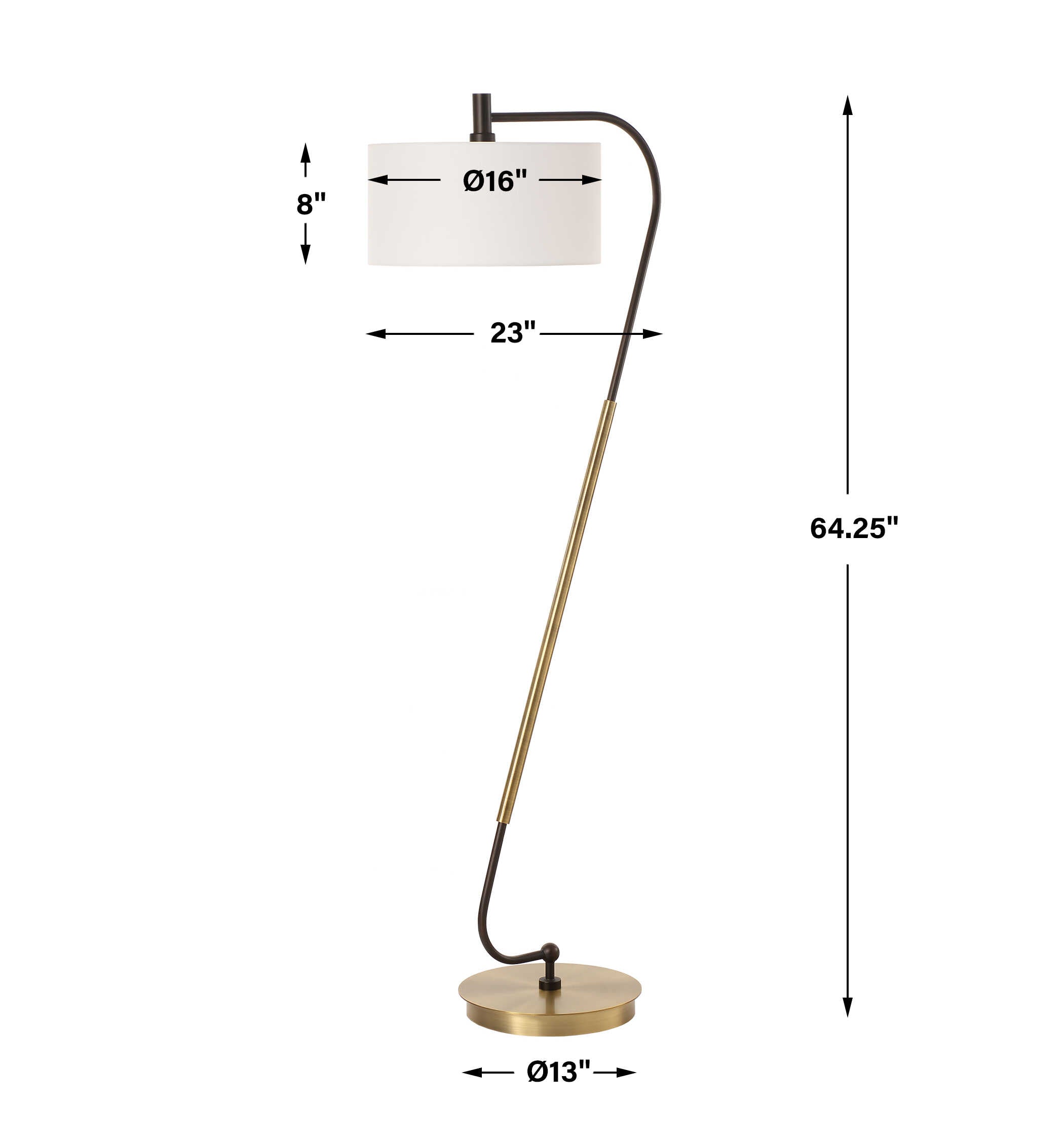 Uttermost Irwin Curved Brass Floor Lamp