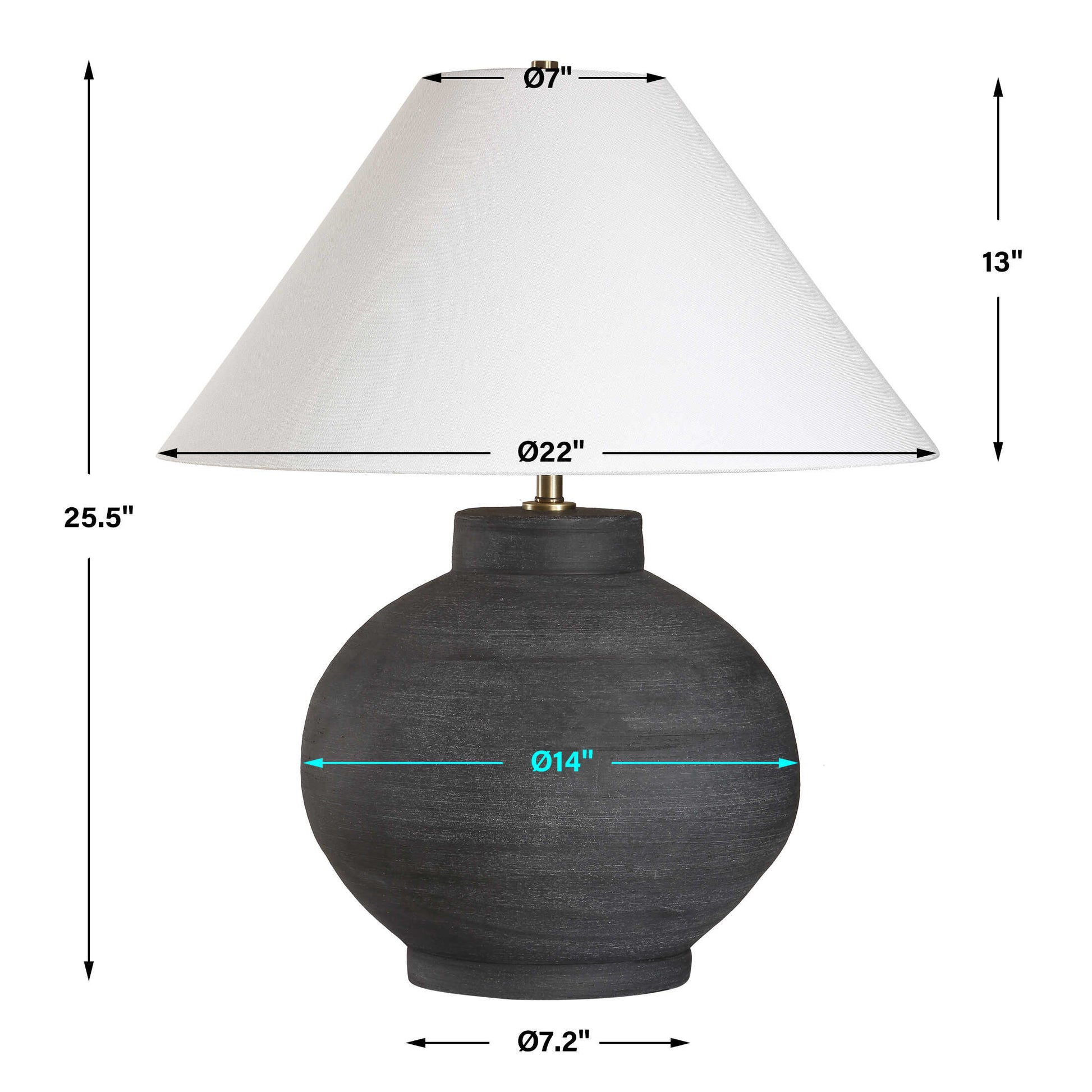 Uttermost Tramore Rustic Charcoal Table Lamp
