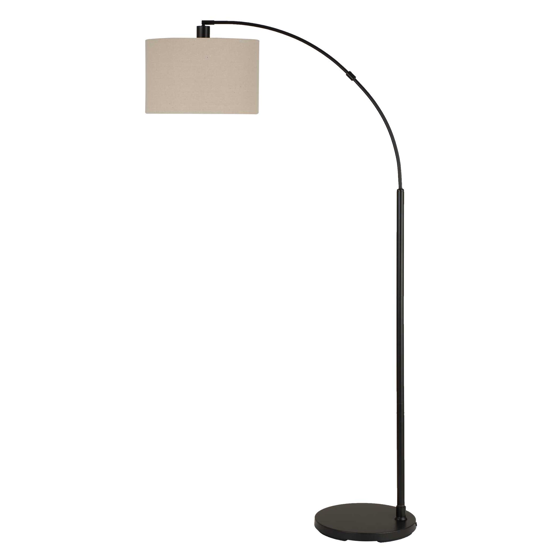 Rosemont Round Black Linen Floor Lamp