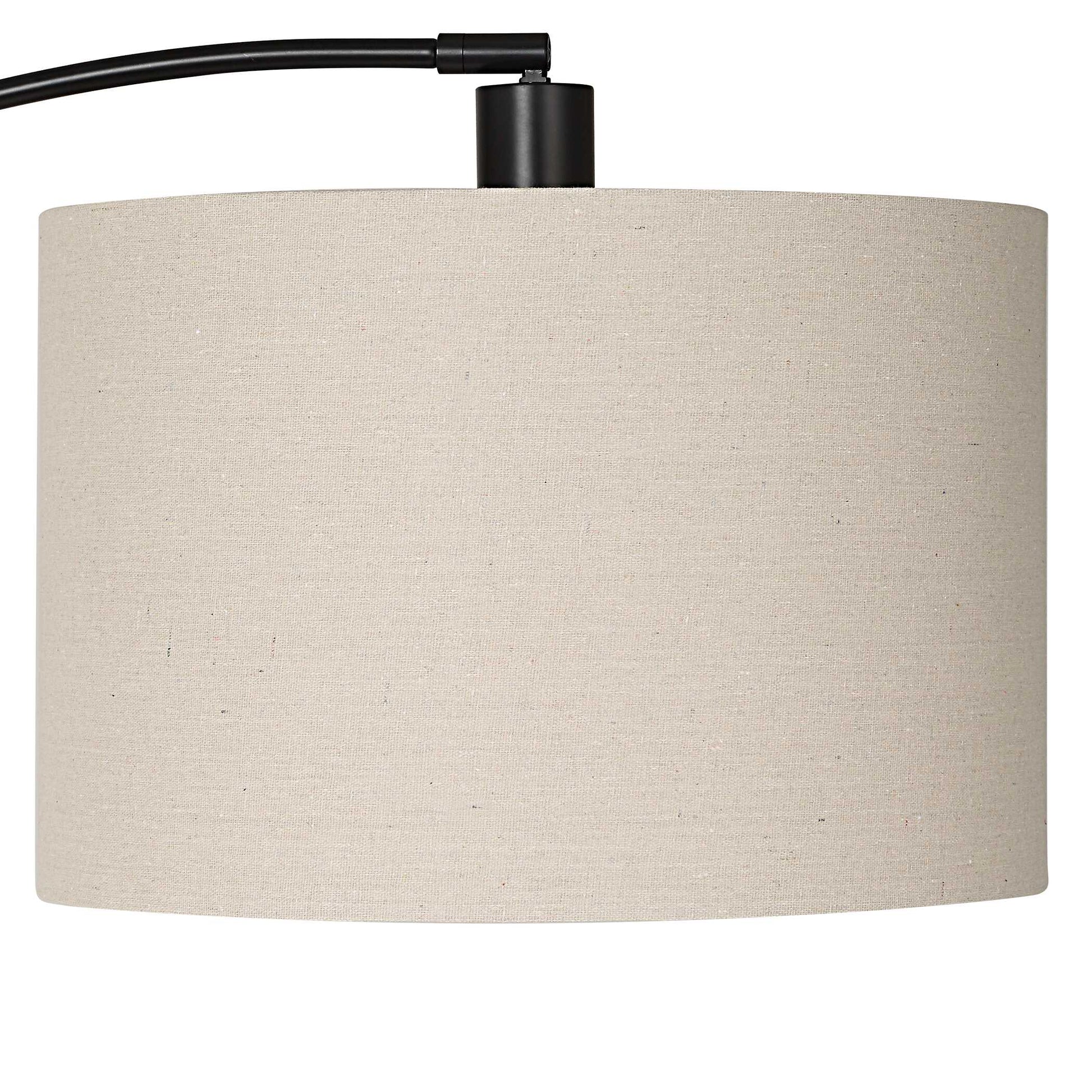 Rosemont Round Black Linen Floor Lamp