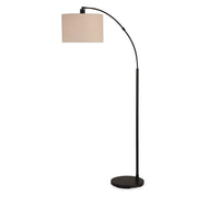 Rosemont Round Black Linen Floor Lamp
