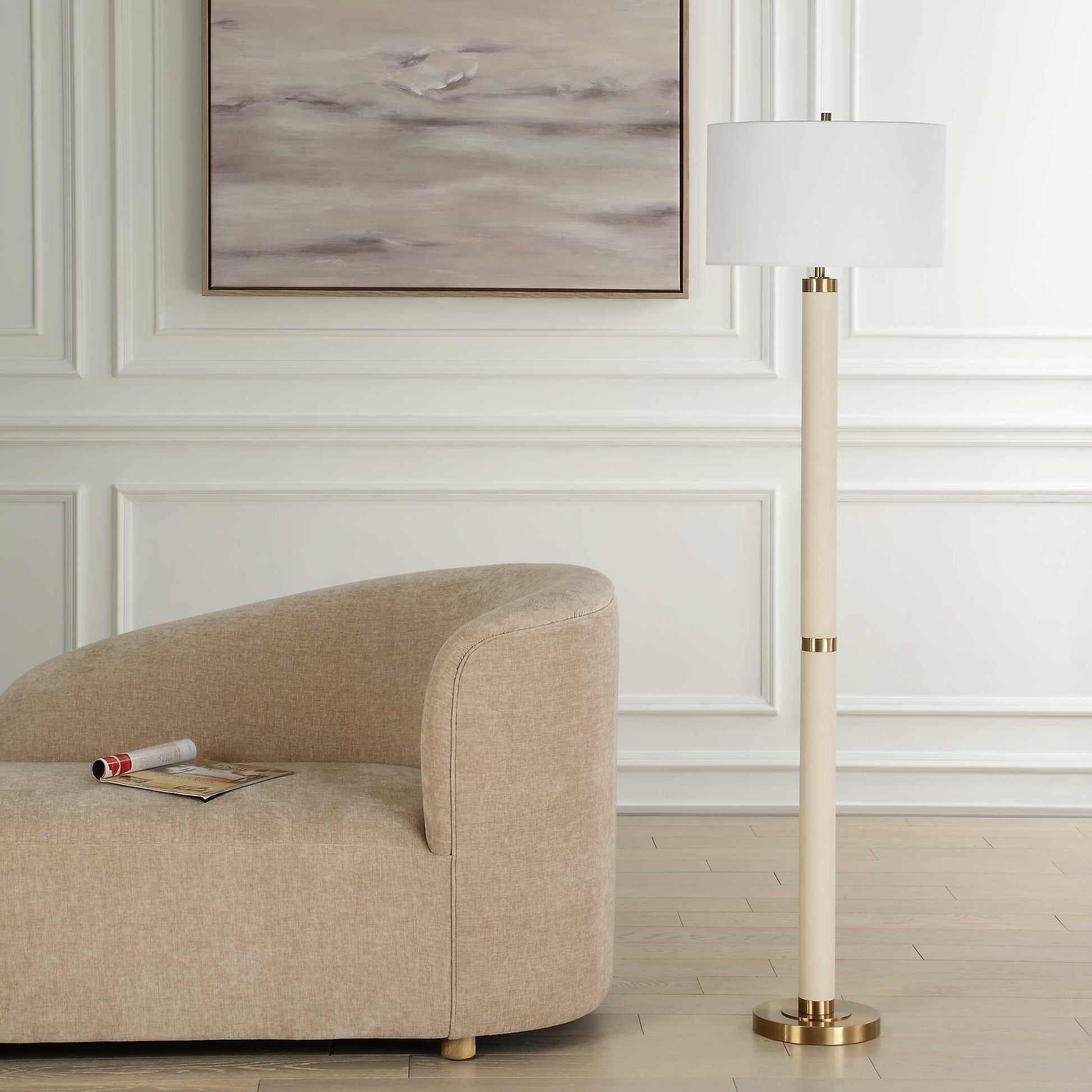 Uttermost Wessex White Floor Lamp