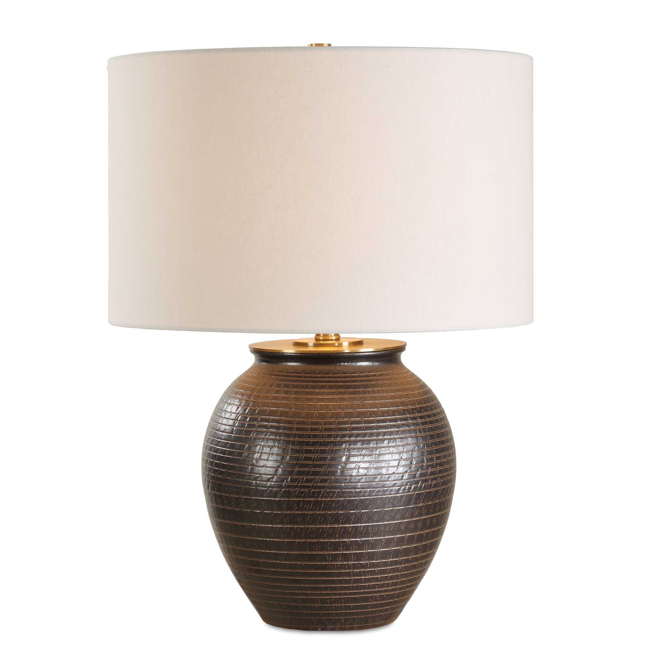 Uttermost Hawkins Bronze Ribbed Table Lamp