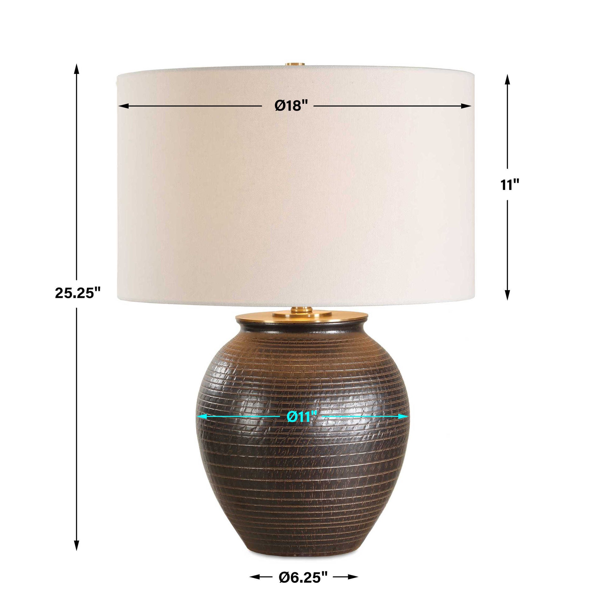 Uttermost Hawkins Bronze Ribbed Table Lamp
