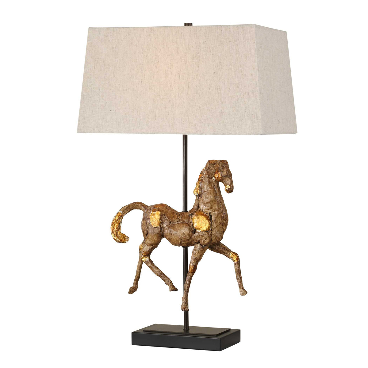 Thistleton Rectangular Gold Iron Table Lamp