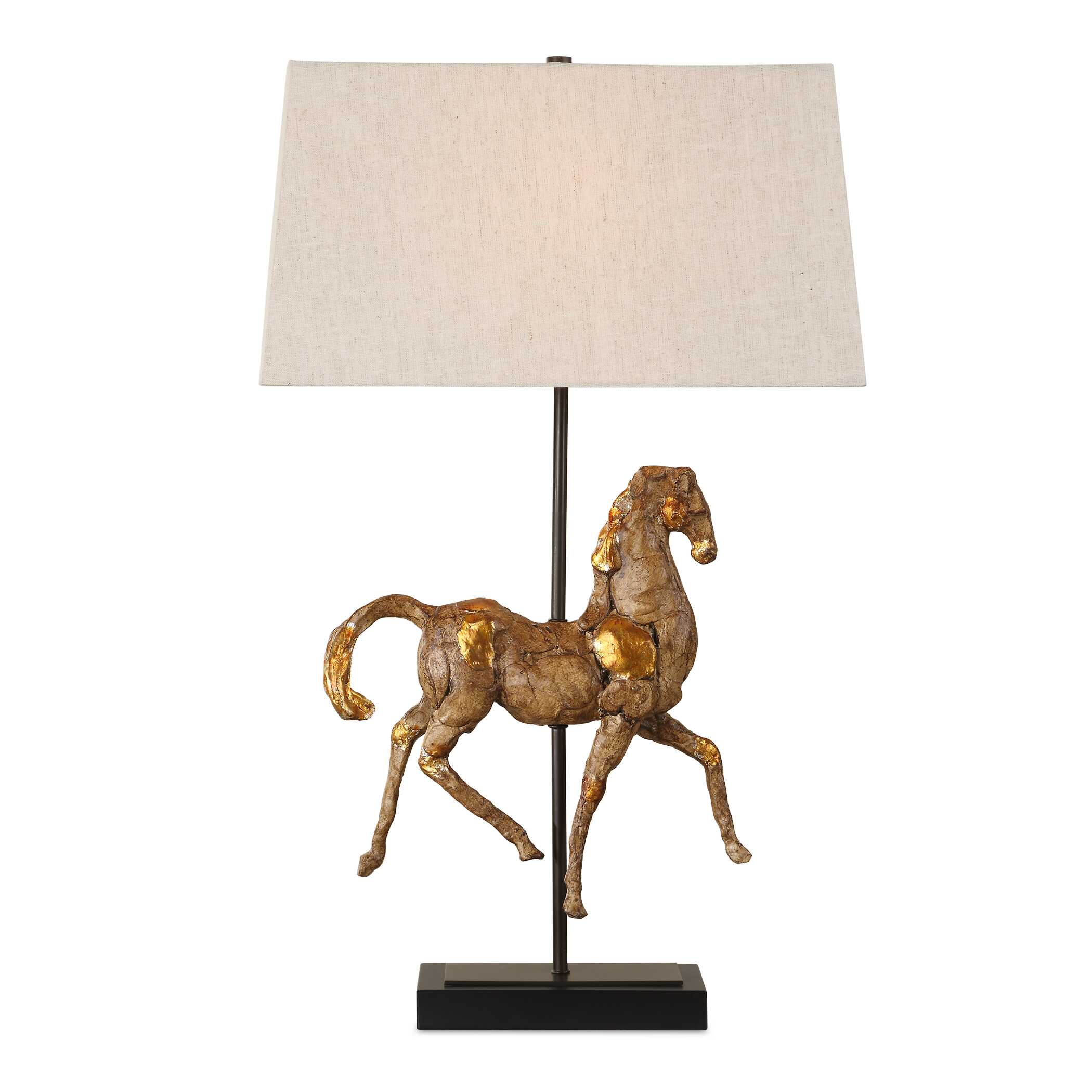 Thistleton Rectangular Gold Iron Table Lamp
