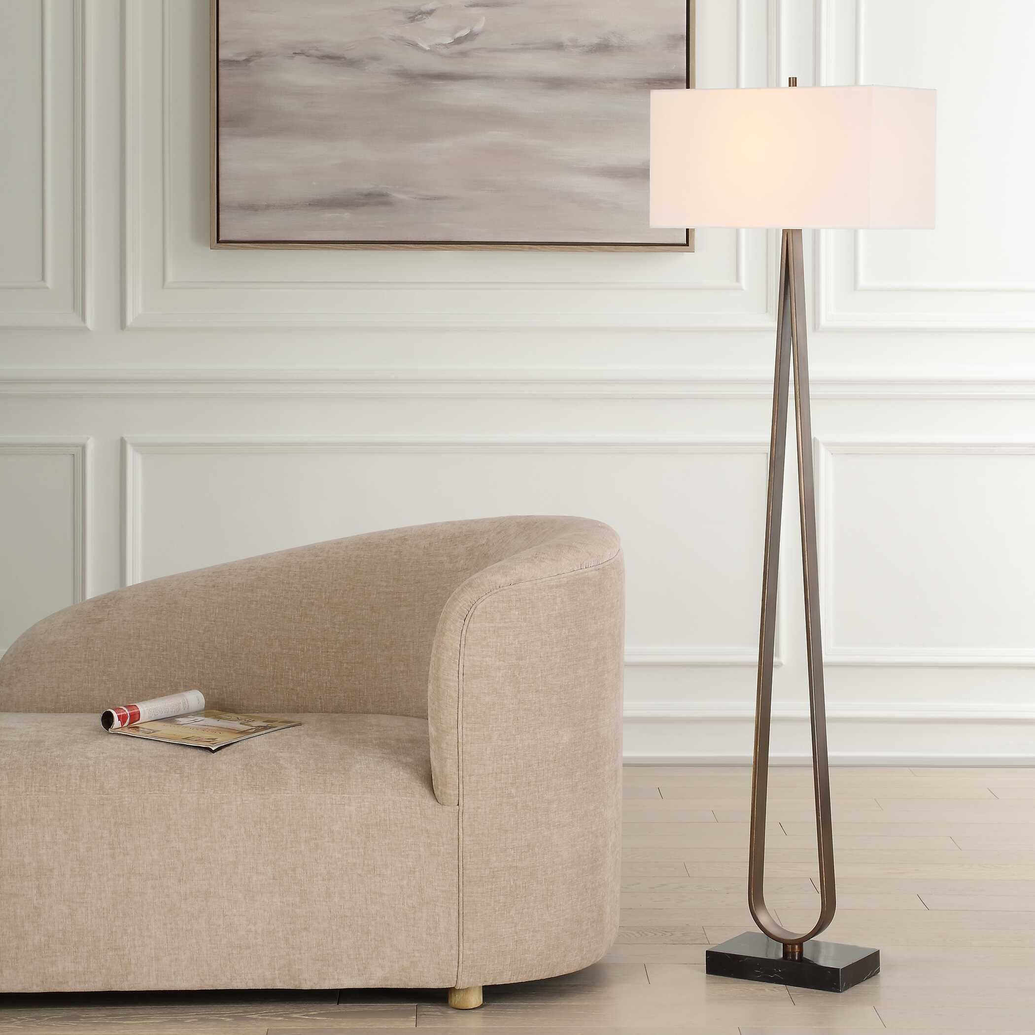 Uttermost Galloway Minimalist Bronze Floor Lamp