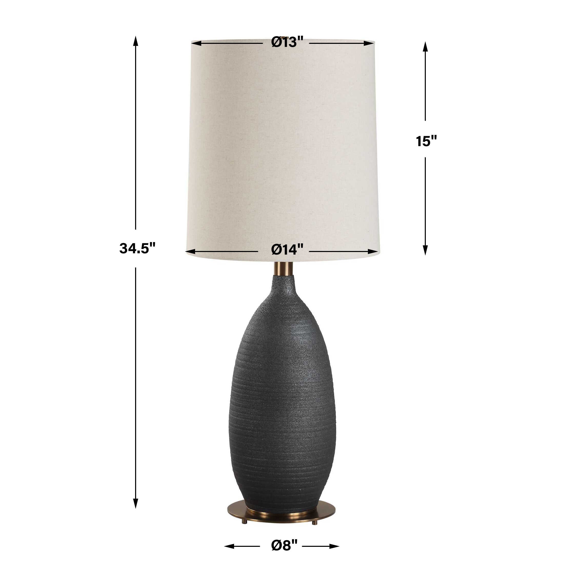 Uttermost Bower Matt Black Table Lamp