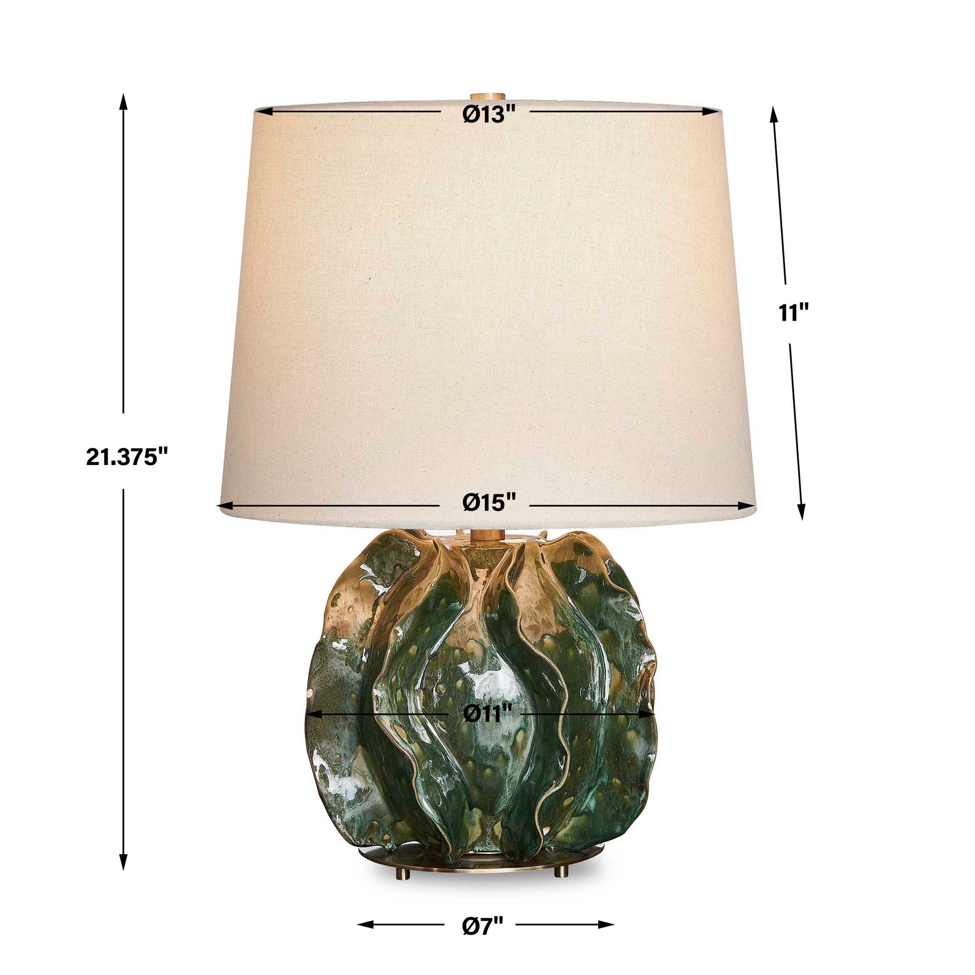 Uttermost Guinevere Deep Green Table Lamp