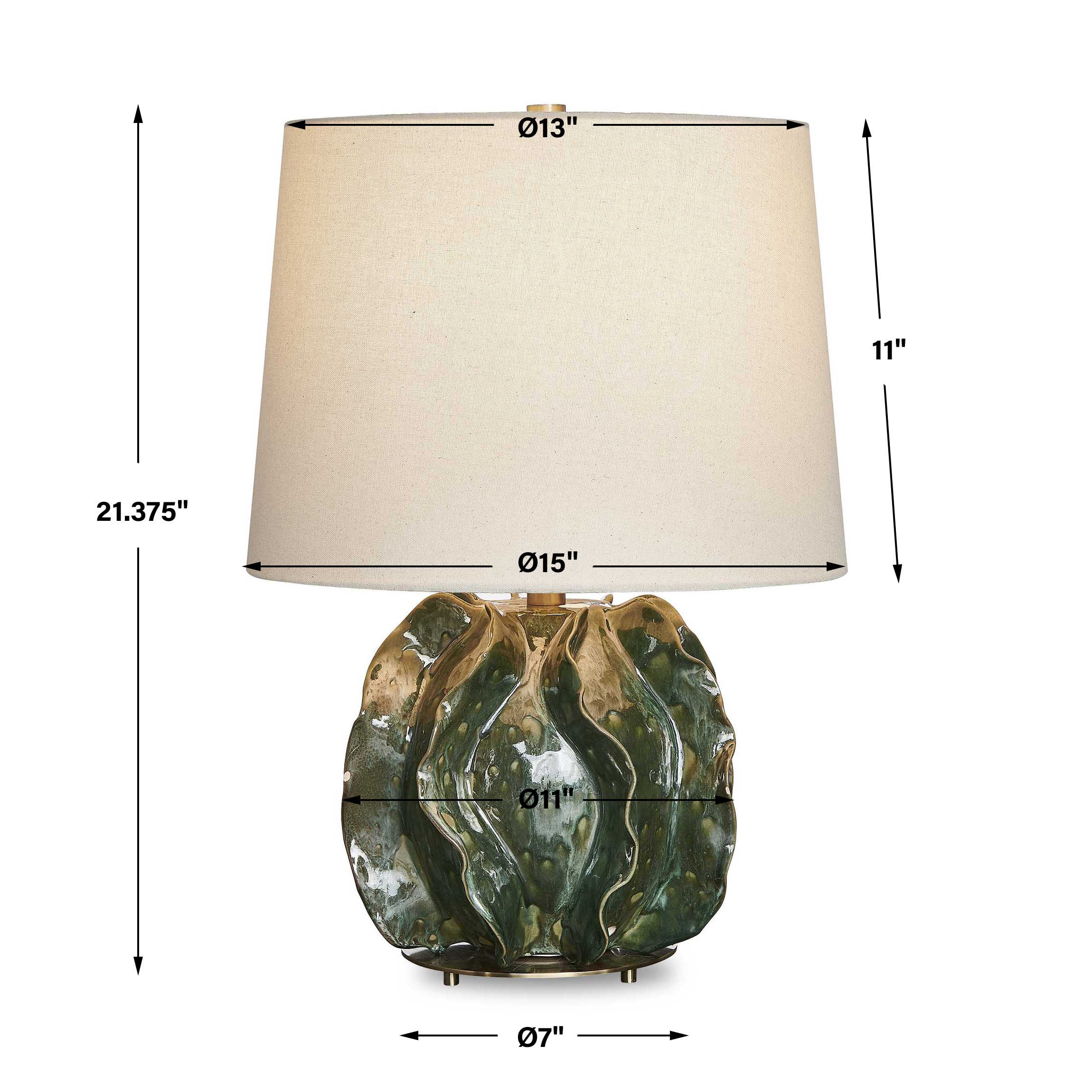 Uttermost Guinevere Deep Green Table Lamp