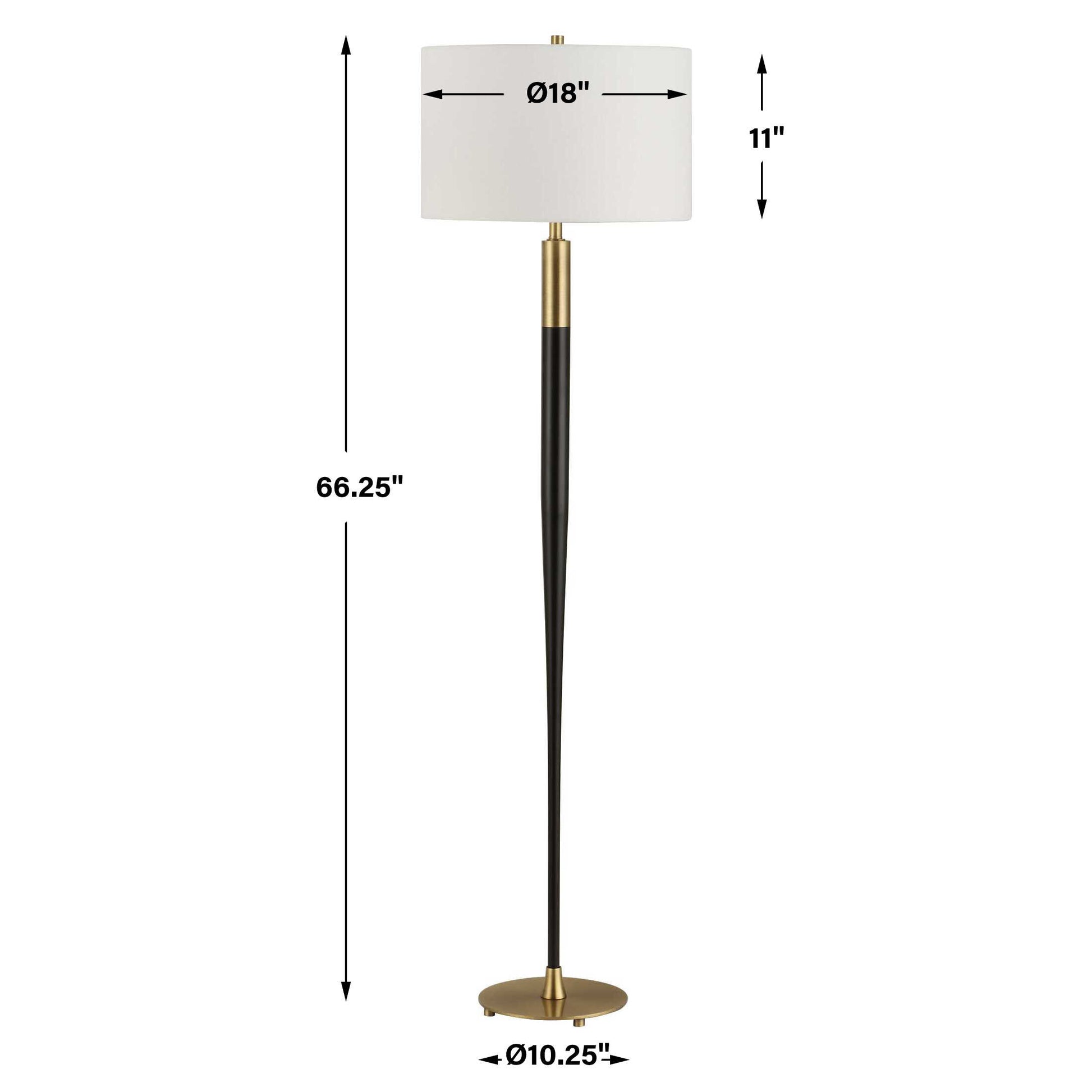 Uttermost Stowe Satin Black Floor Lamp