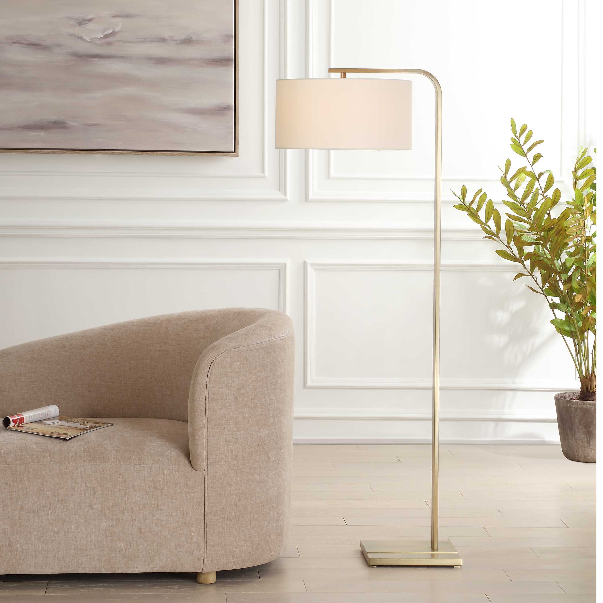 Uttermost Laight Antique Brass Floor Lamp