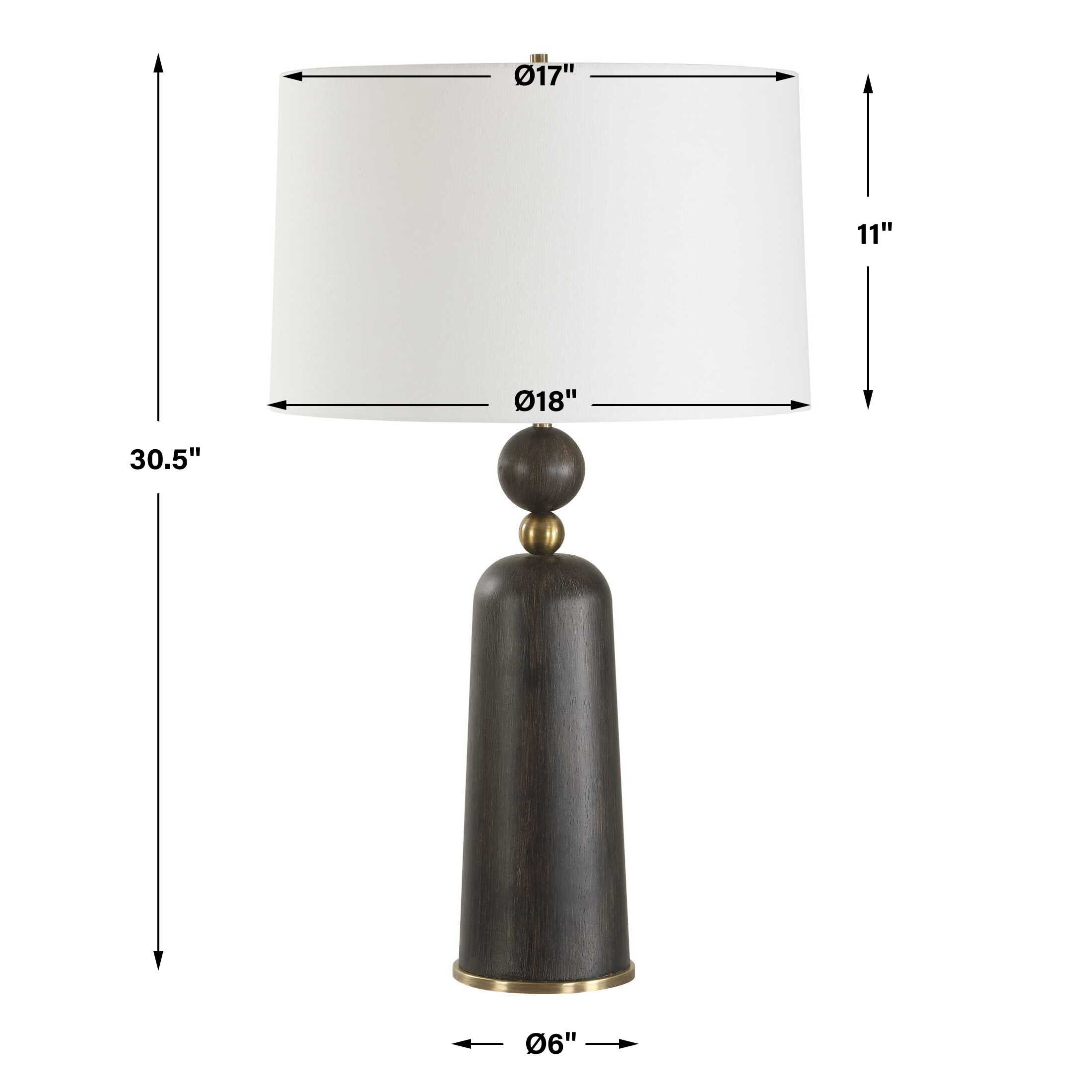Uttermost McQuinn Dark Walnut Table Lamp