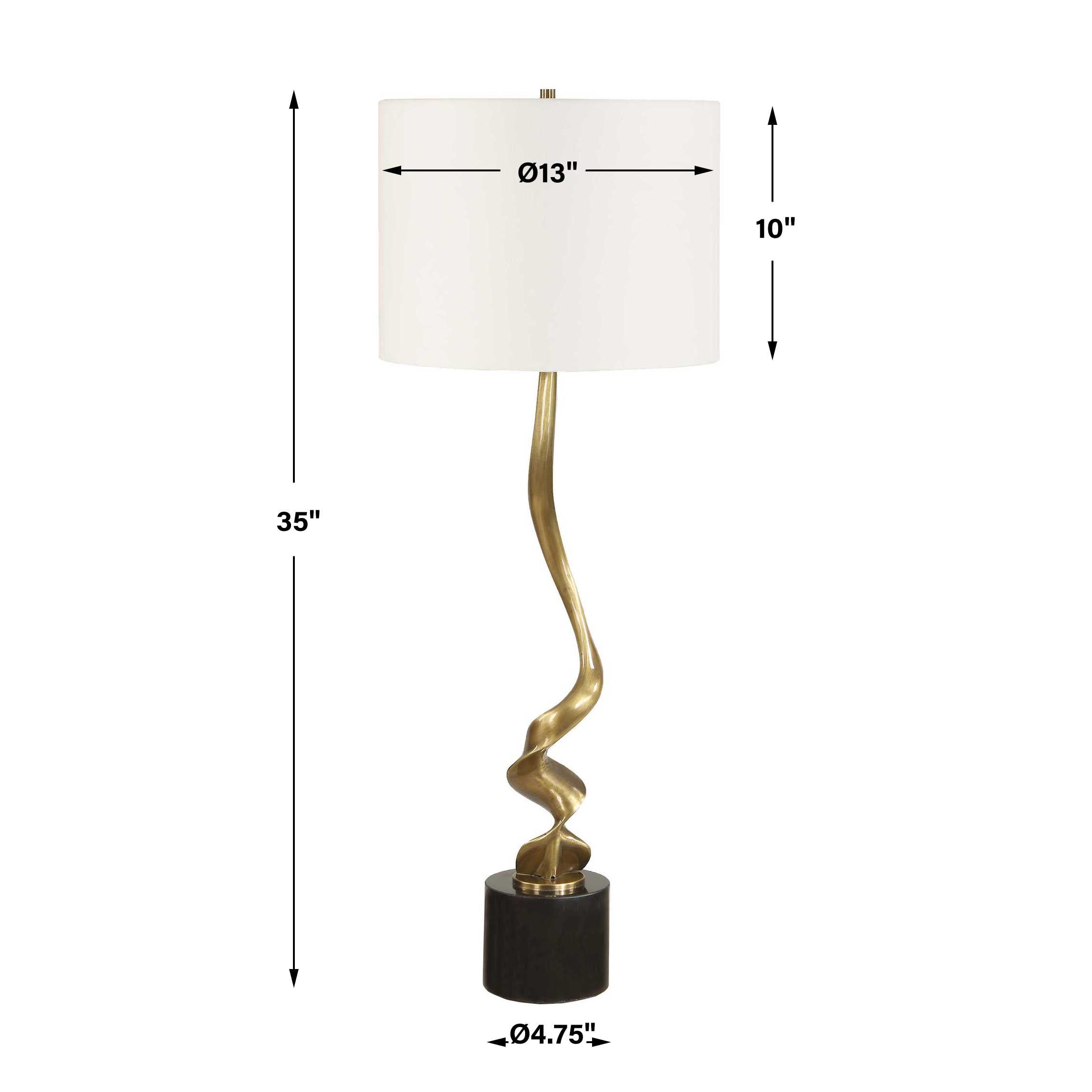 Uttermost Spiraling Cordless Brass Buffet Lamp