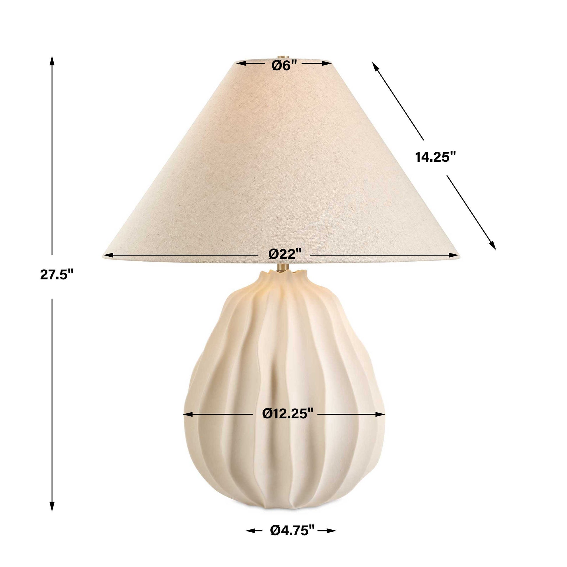 Uttermost Javary Matte Beige Table Lamp