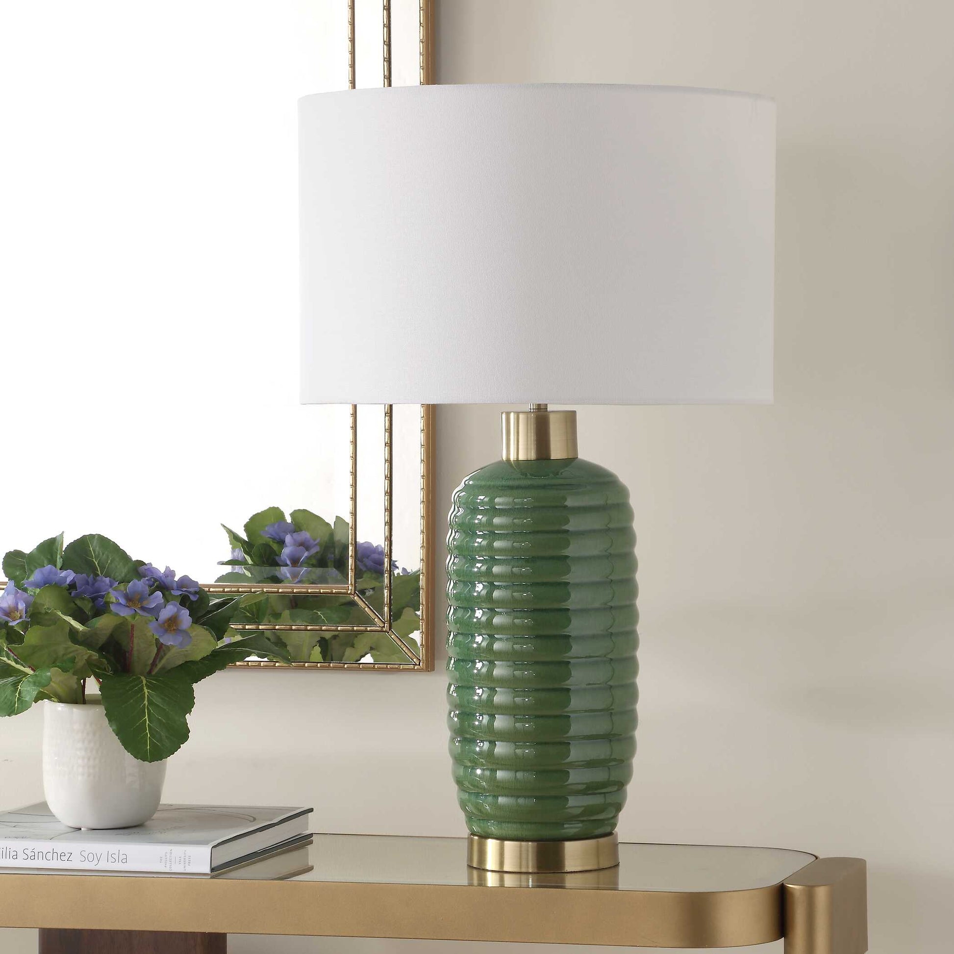 Silverdale Green Ceramic Table Lamp
