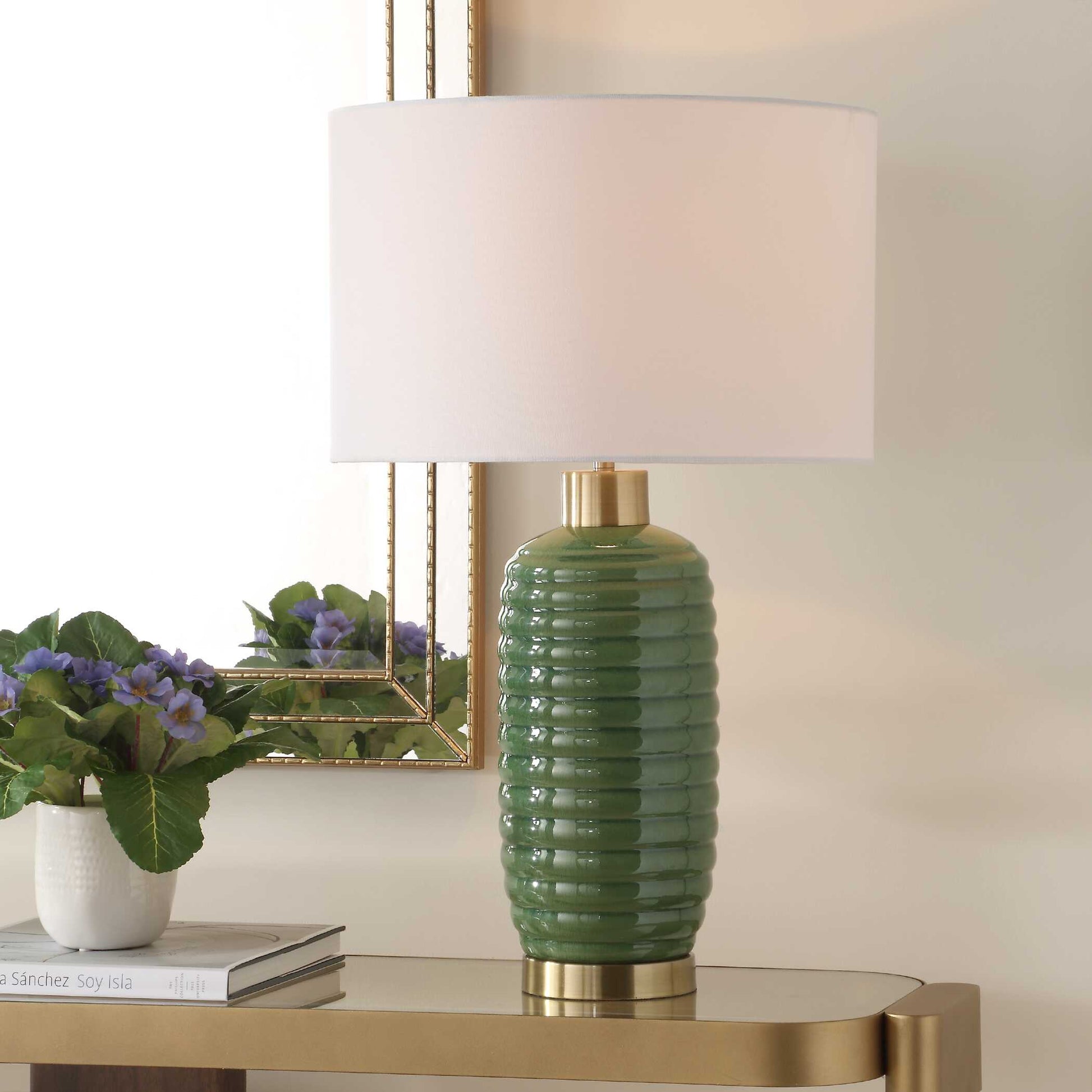 Silverdale Green Ceramic Table Lamp