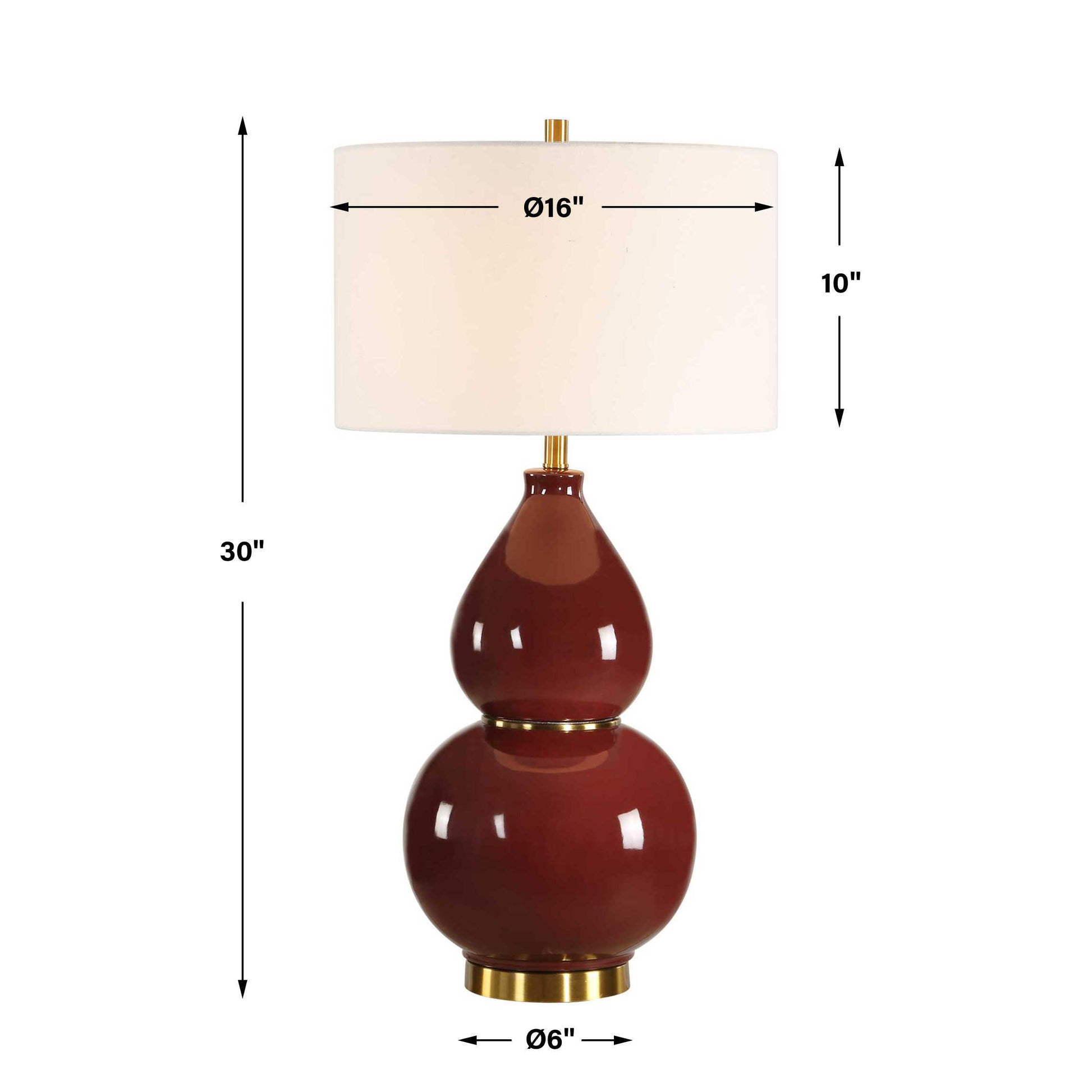 Uttermost Gourd Burgundy Table Lamp