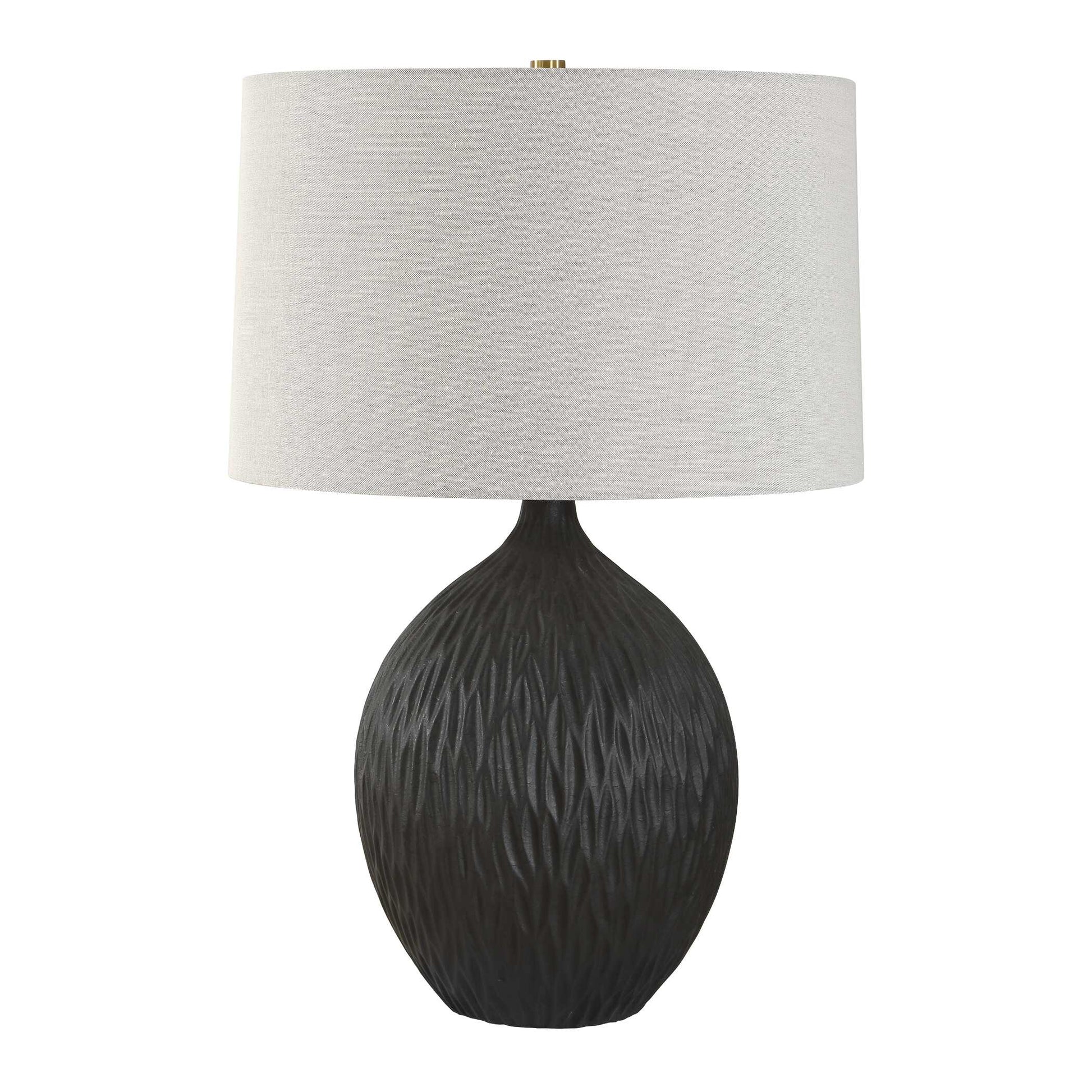 Uttermost Levee Satin Black Table Lamp