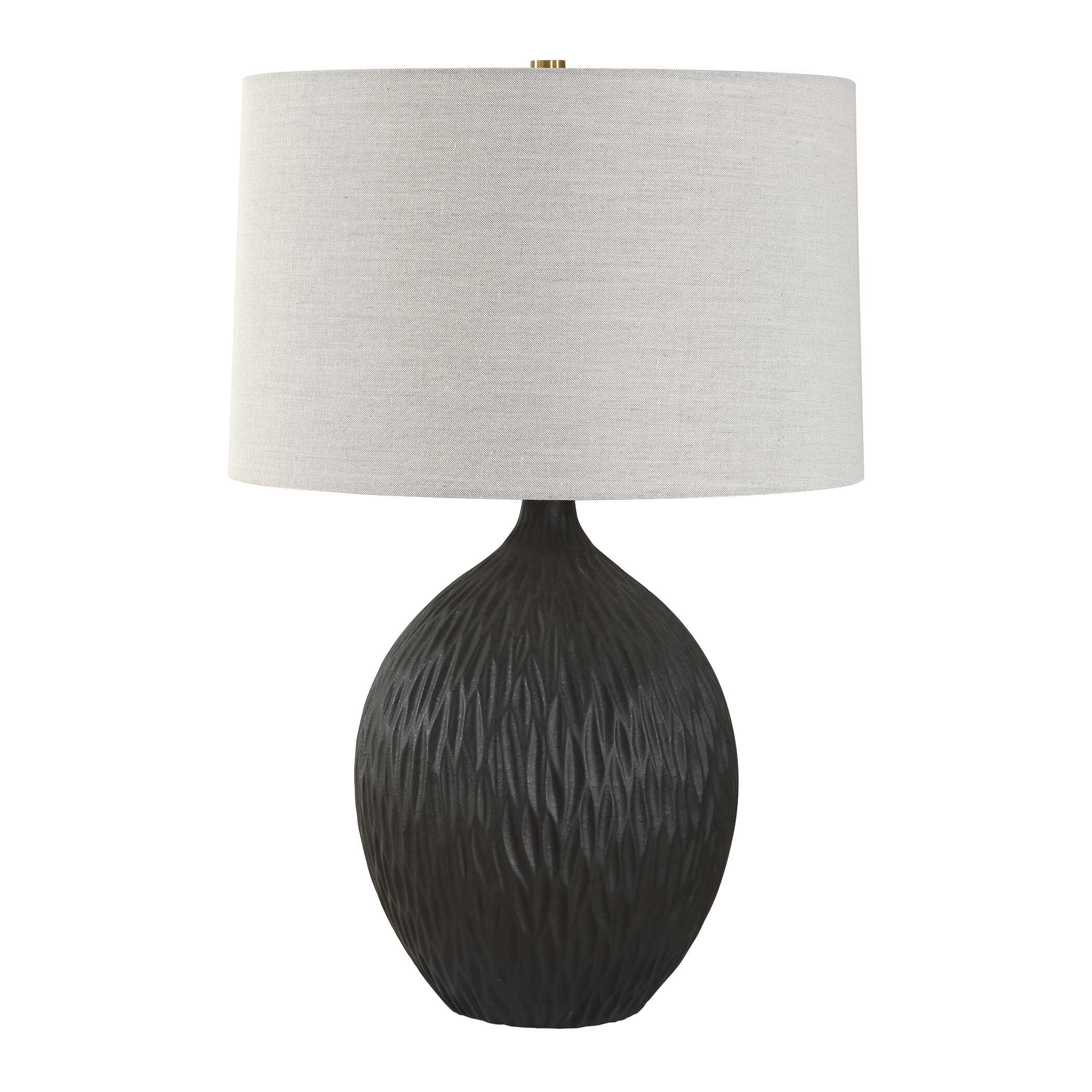 Uttermost Levee Satin Black Table Lamp